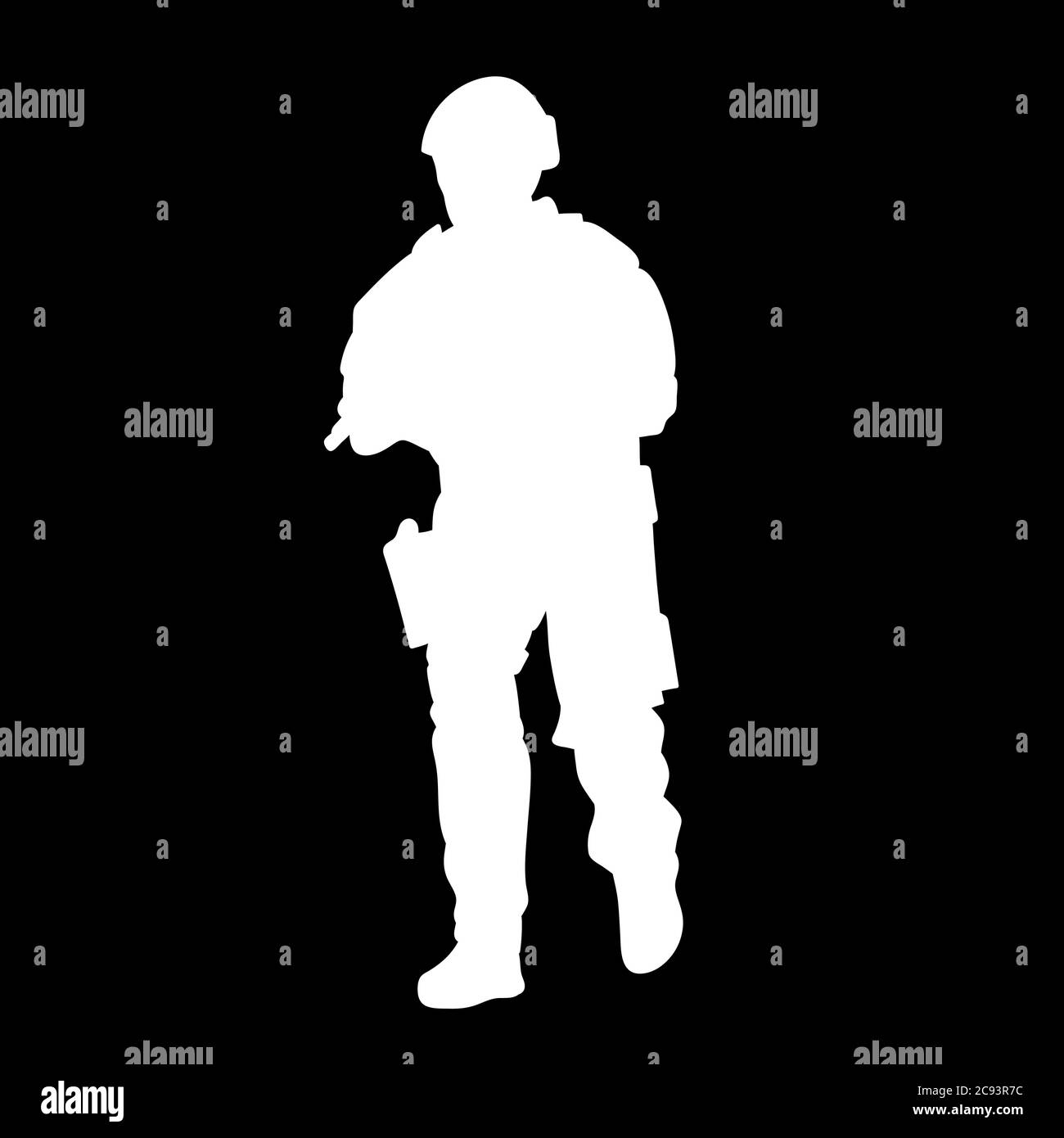 Army soldier silhouette Black and White Stock Photos & Images - Alamy