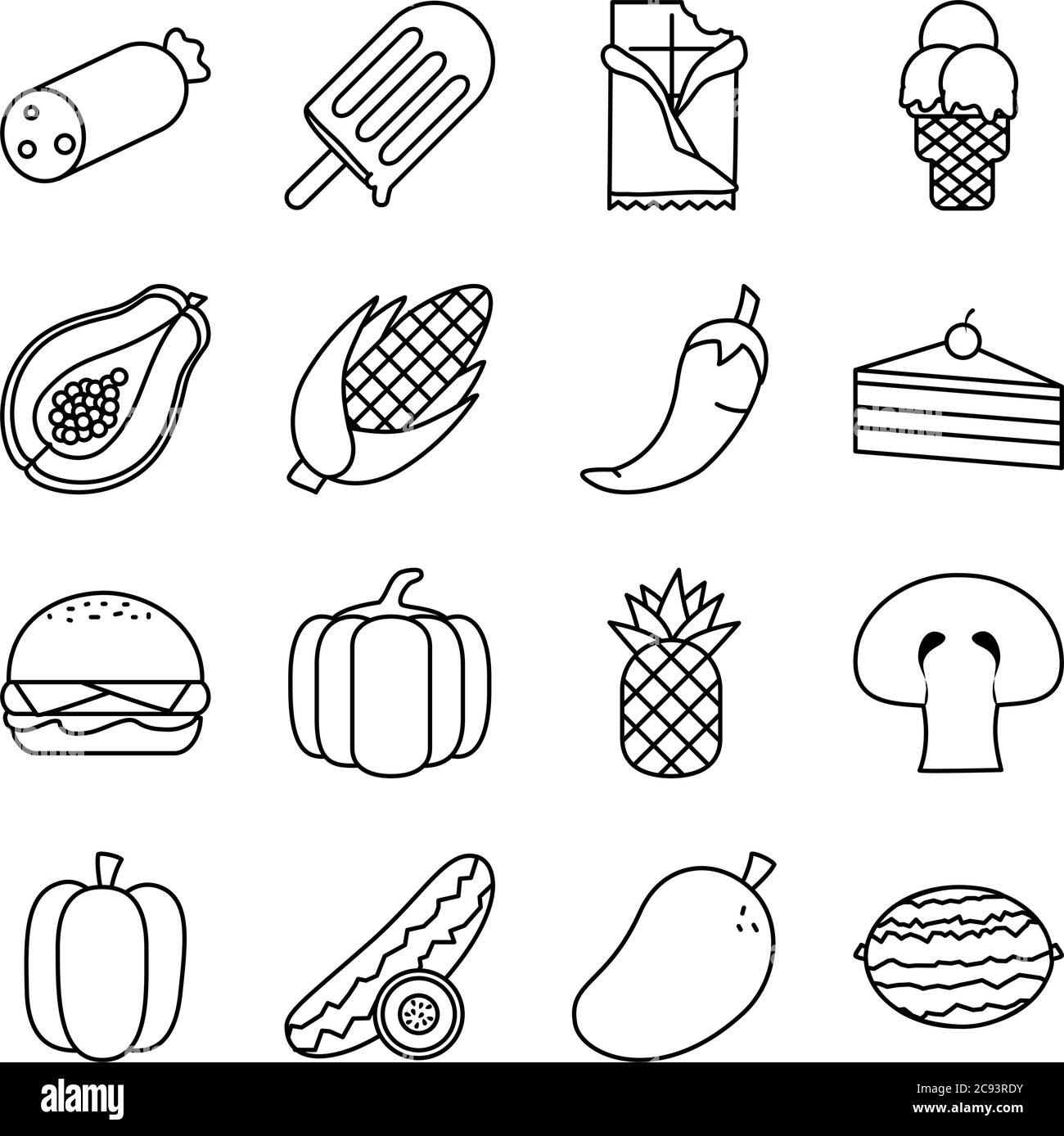 line style icon set design, food eat restaurant and menu theme Vector illustration Stock Vector Image & Art - Alamy