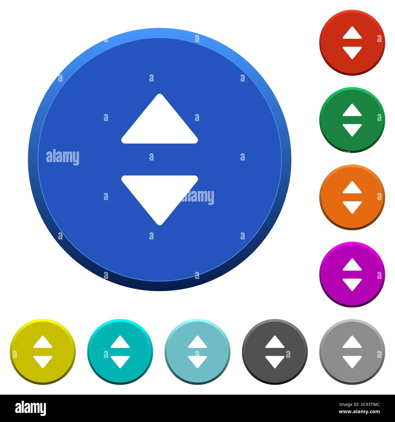 Vertical control arrows round color beveled buttons with smooth ...