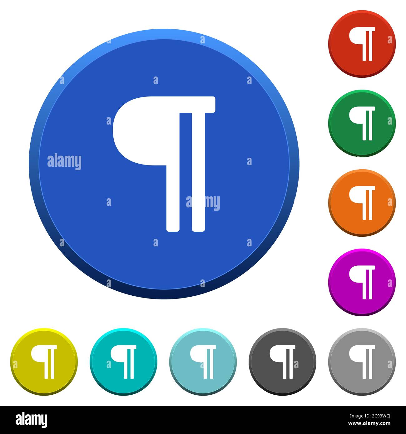 Text paragraph round color beveled buttons with smooth surfaces and ...