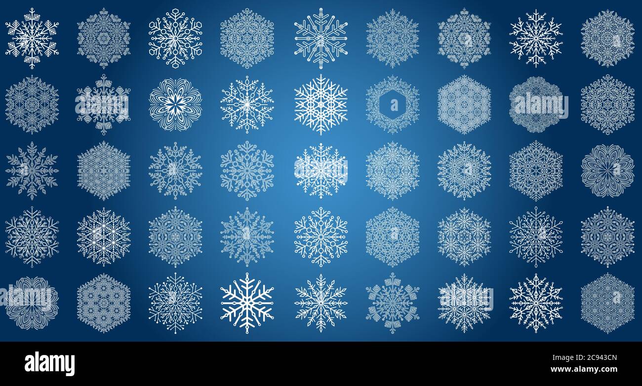 Set of White Vector Snowflakes Stock Vector Image & Art - Alamy