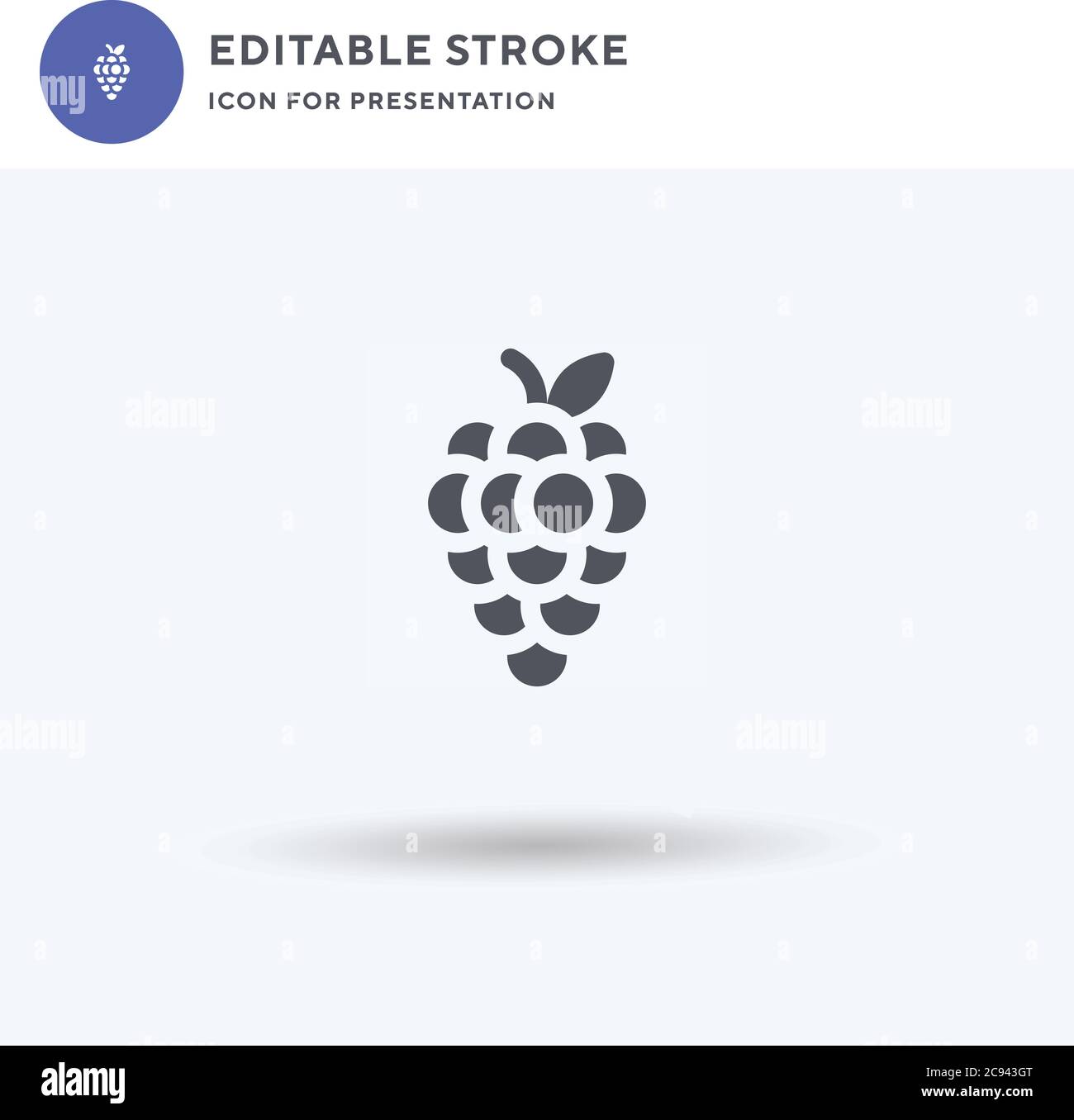 Grapes icon vector, filled flat sign, solid pictogram isolated on white ...