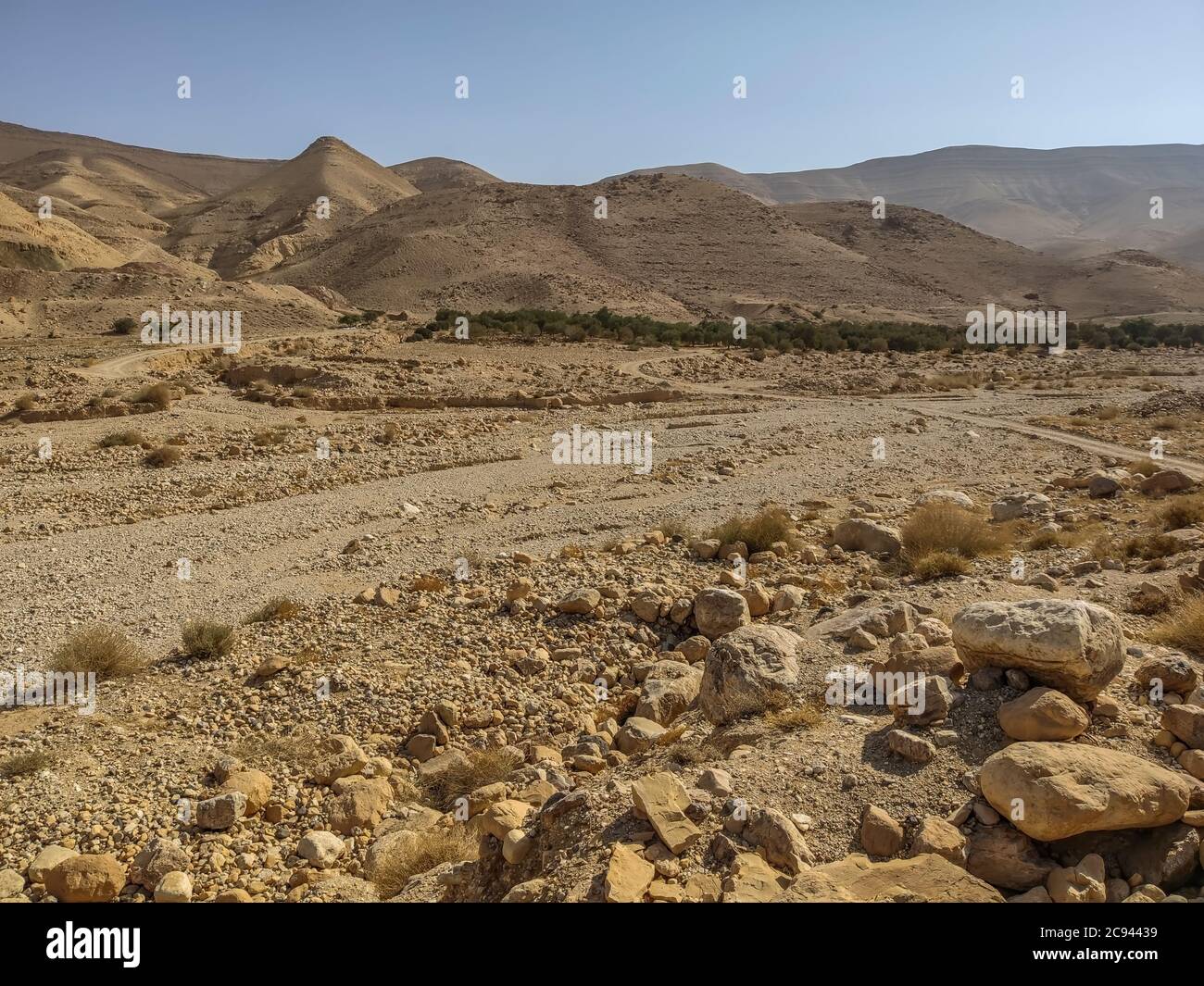 Wadi al Hasa in Jordan - dry river bed Stock Photo