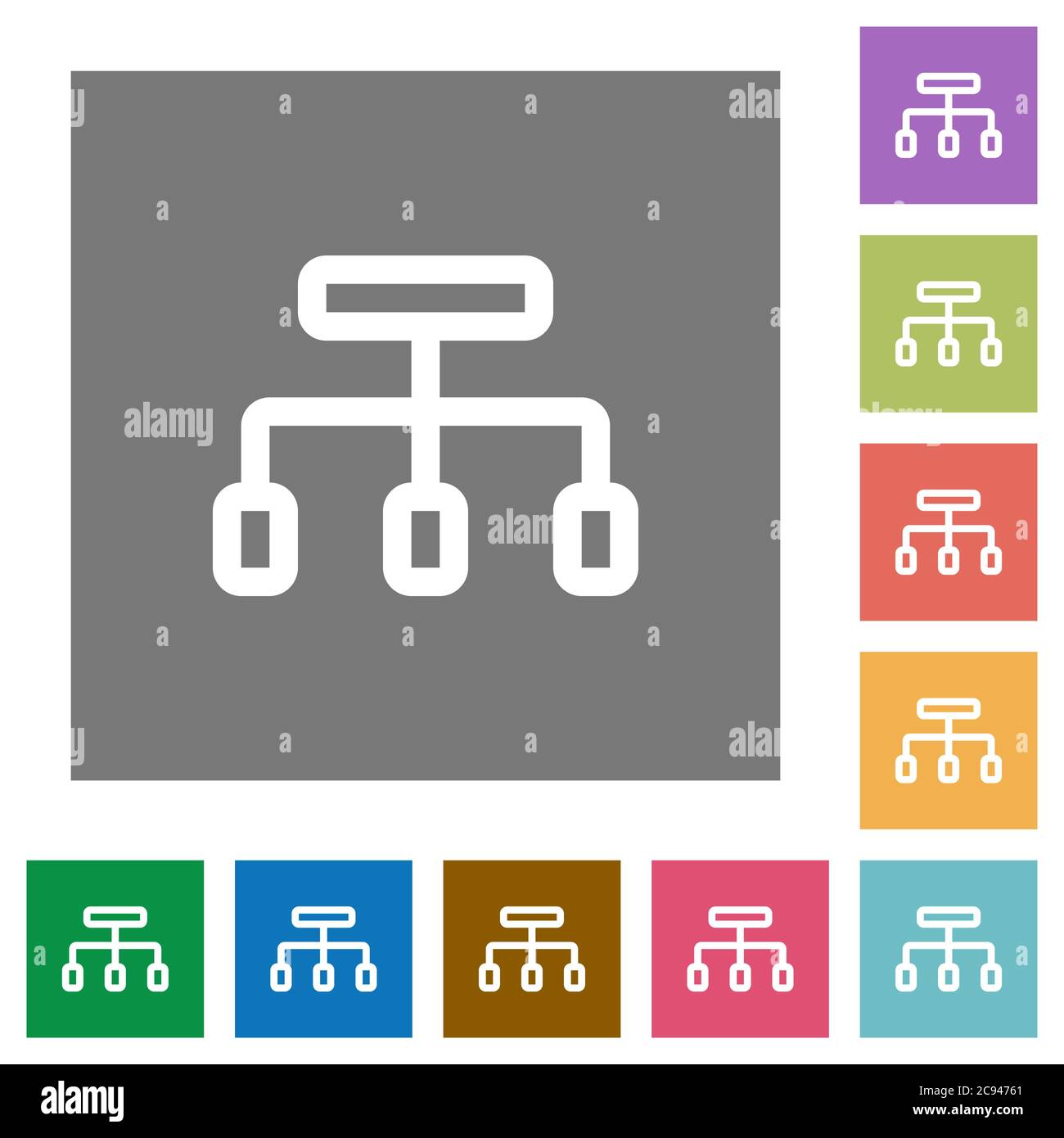 Connect flat icons on simple color square backgrounds Stock Vector ...