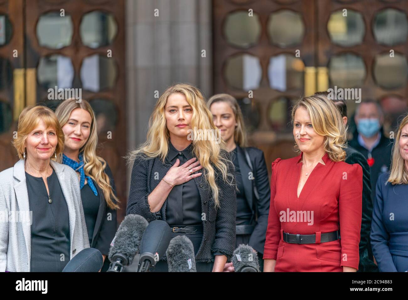 LONDON, ENGLAND - JULY 28, 2020: Amber Heard making a press statement