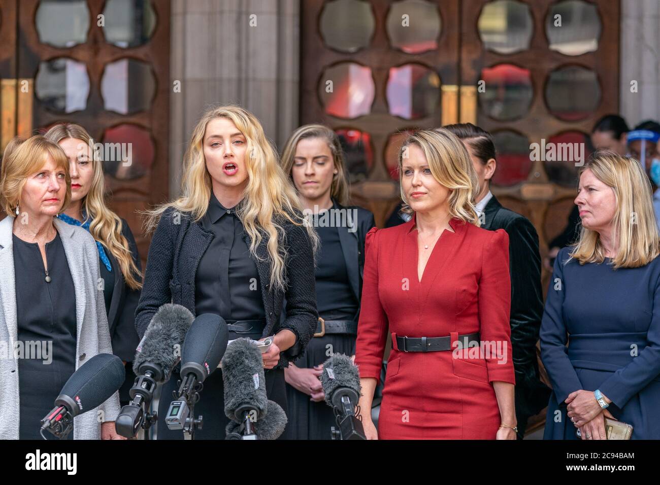LONDON, ENGLAND JULY 28, 2020 Amber Heard making a press statement