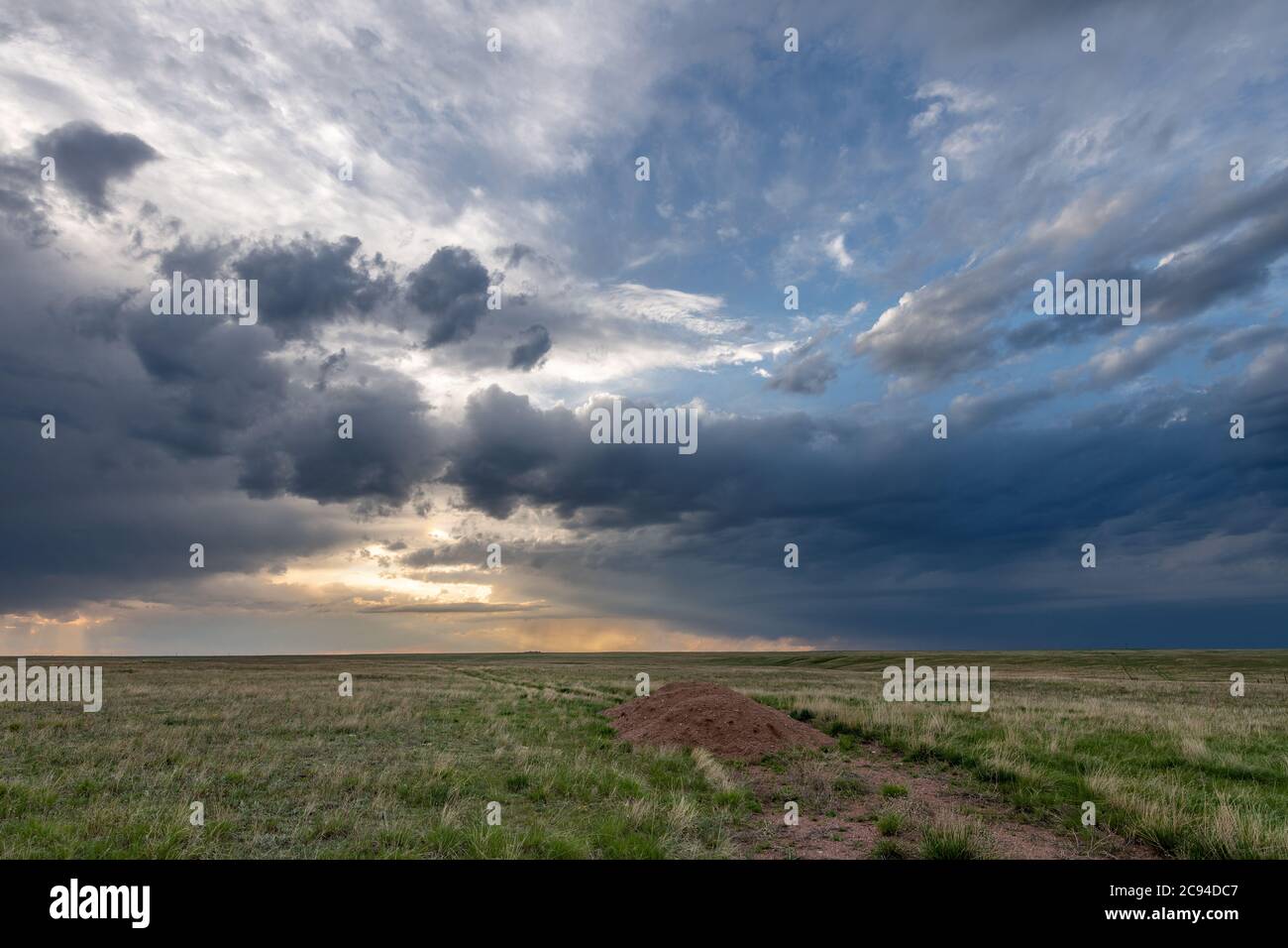 Panorama of a massive mesocyclone weather supercell, which is a pre ...