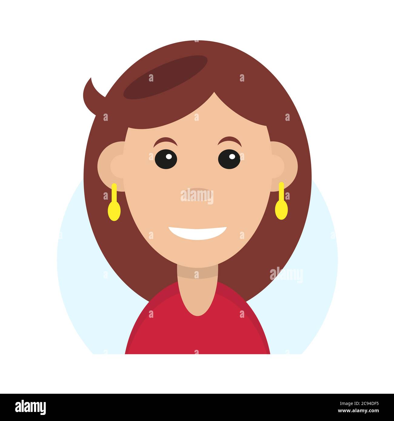 Girl icon in trendy flat style isolated on white background. Vector ...