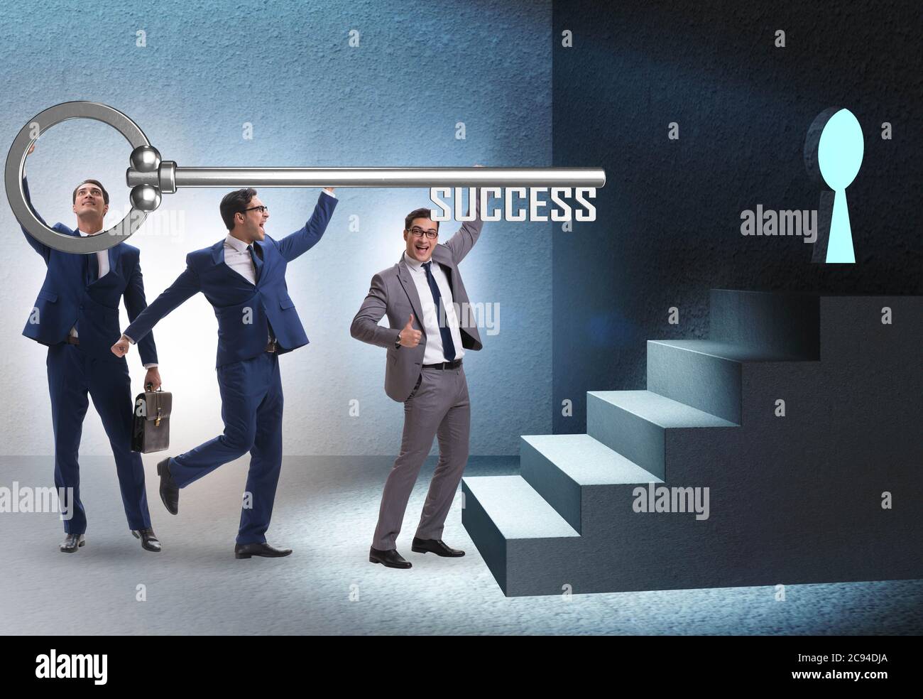 The businessmen in business success concept with key Stock Photo - Alamy