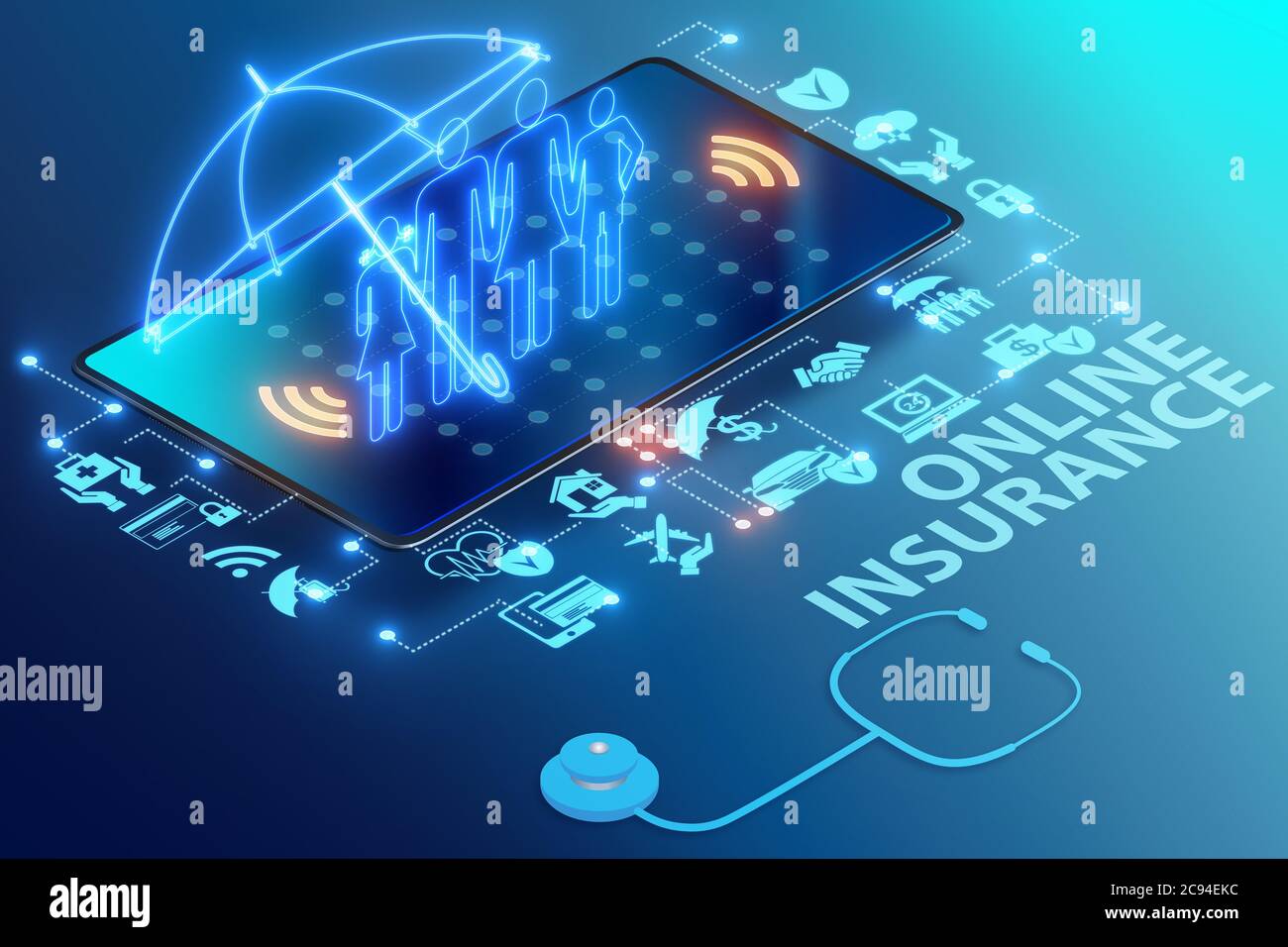 Property Insurance In3d Concept of buying insurance - 3d rendering Stock Photo - Alamy