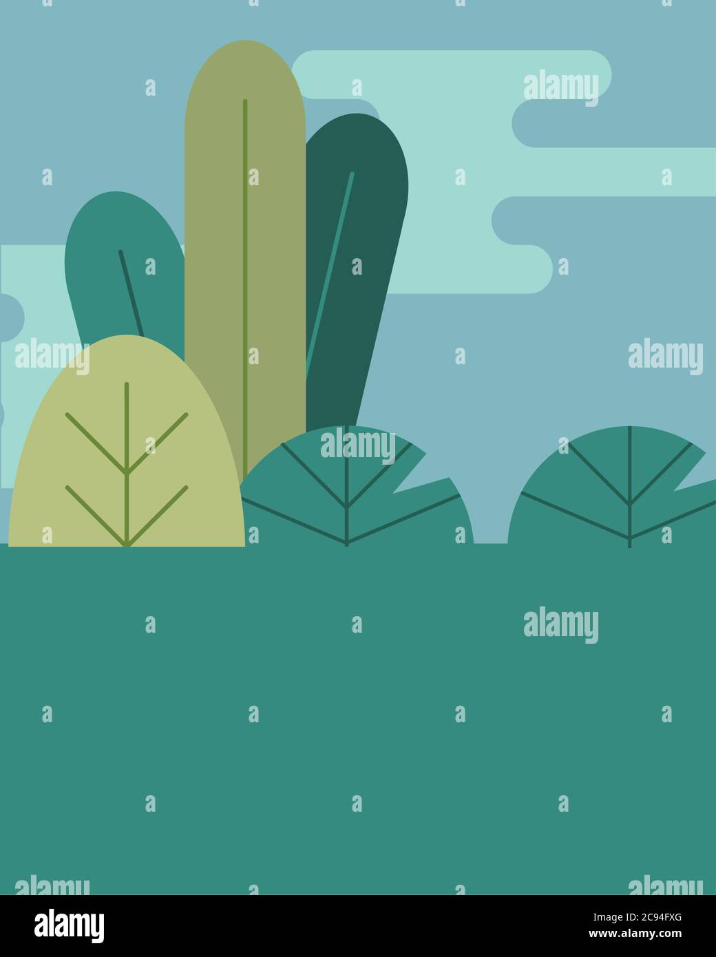 forest landscape natural scene icon vector illustration design Stock ...