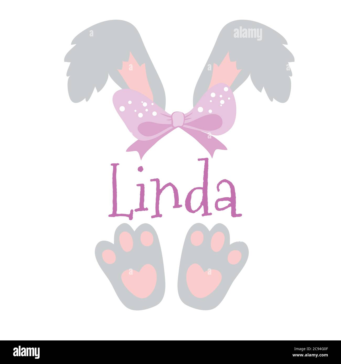 Cute Little Easter Bunny Vector Illustration Stock Vector Image & Art ...