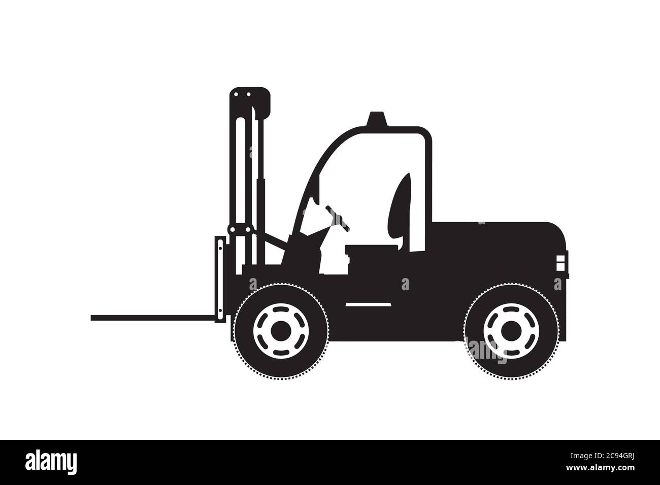 forklift silhouette .isolated on white background, vector illustration