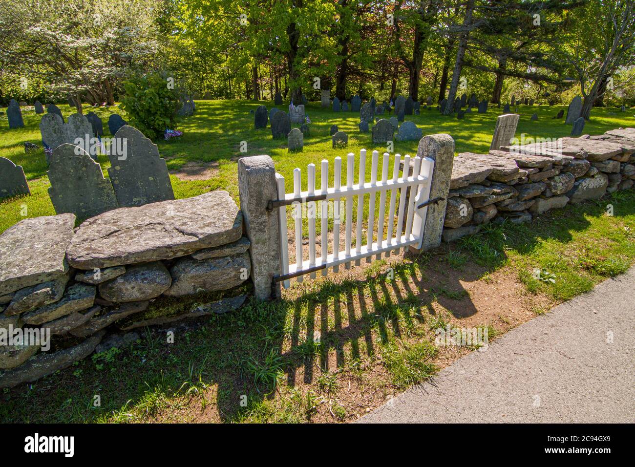 Old Cemetery on the Town Common in Hardwick, Massachusetts Stock Photo