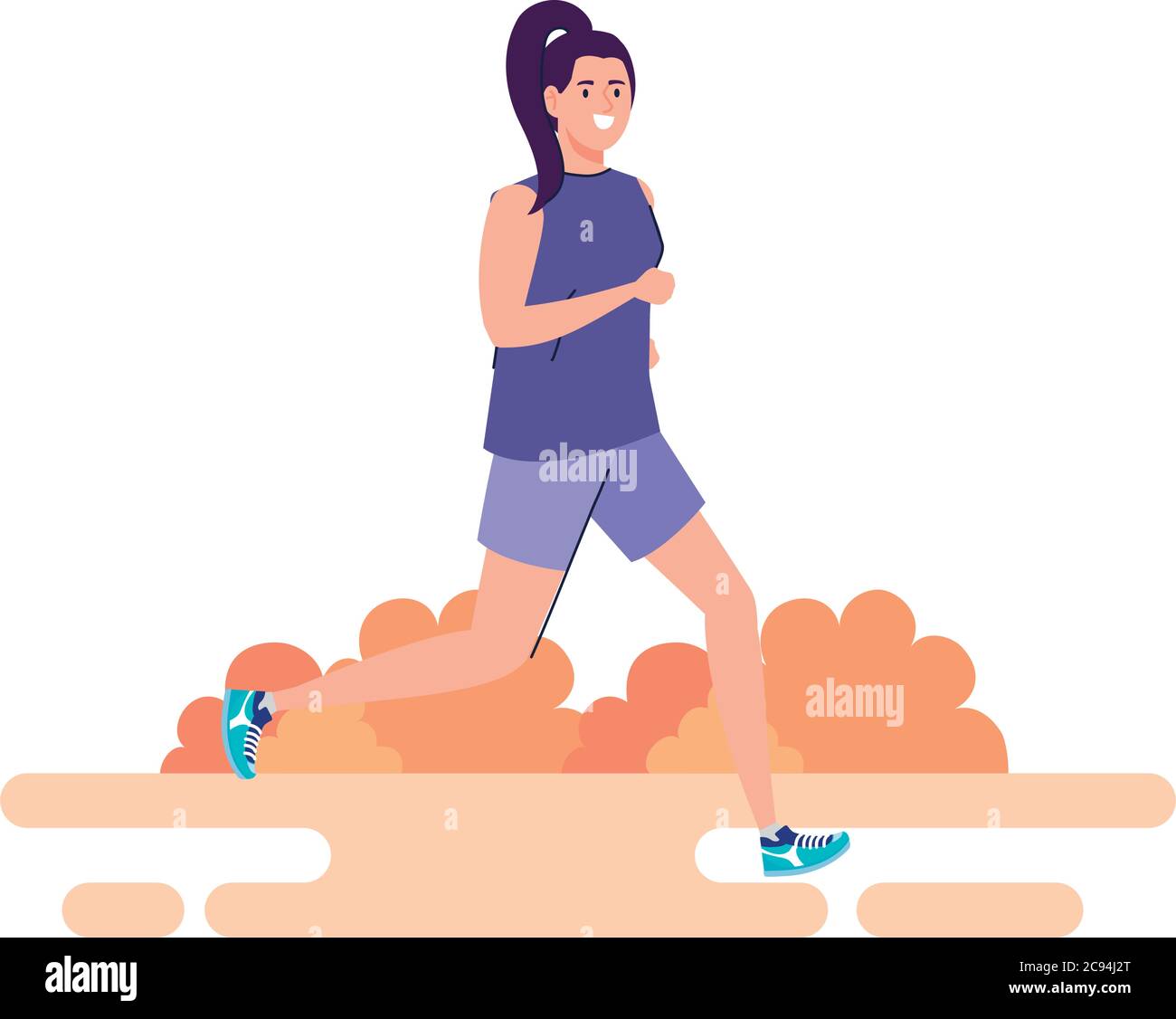 woman running outdoor, on white background Stock Vector Image & Art - Alamy
