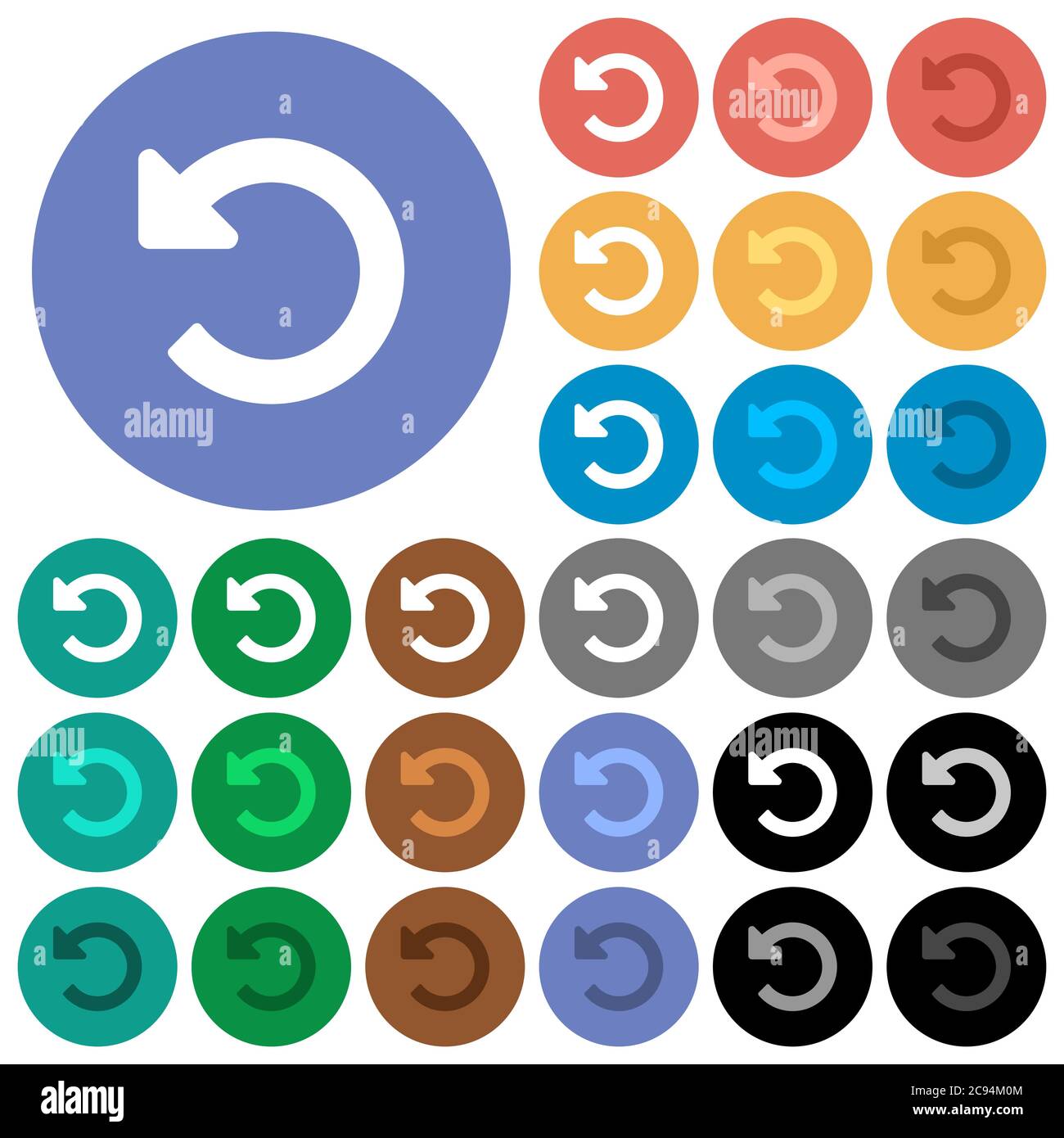 Undo changes multi colored flat icons on round backgrounds. Included ...