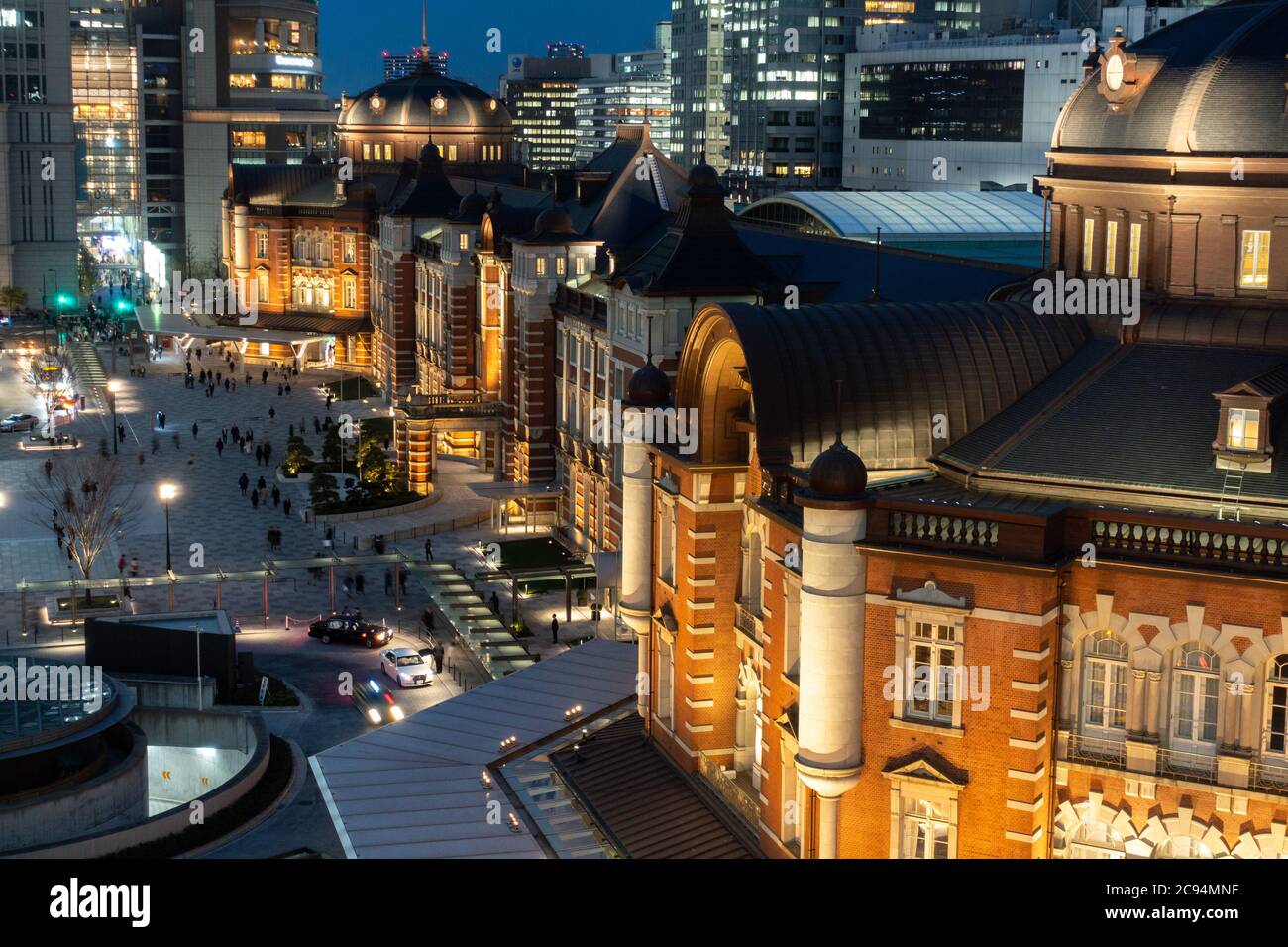 Beautiful night scene of Tokyo Station, the capital of Japan and the