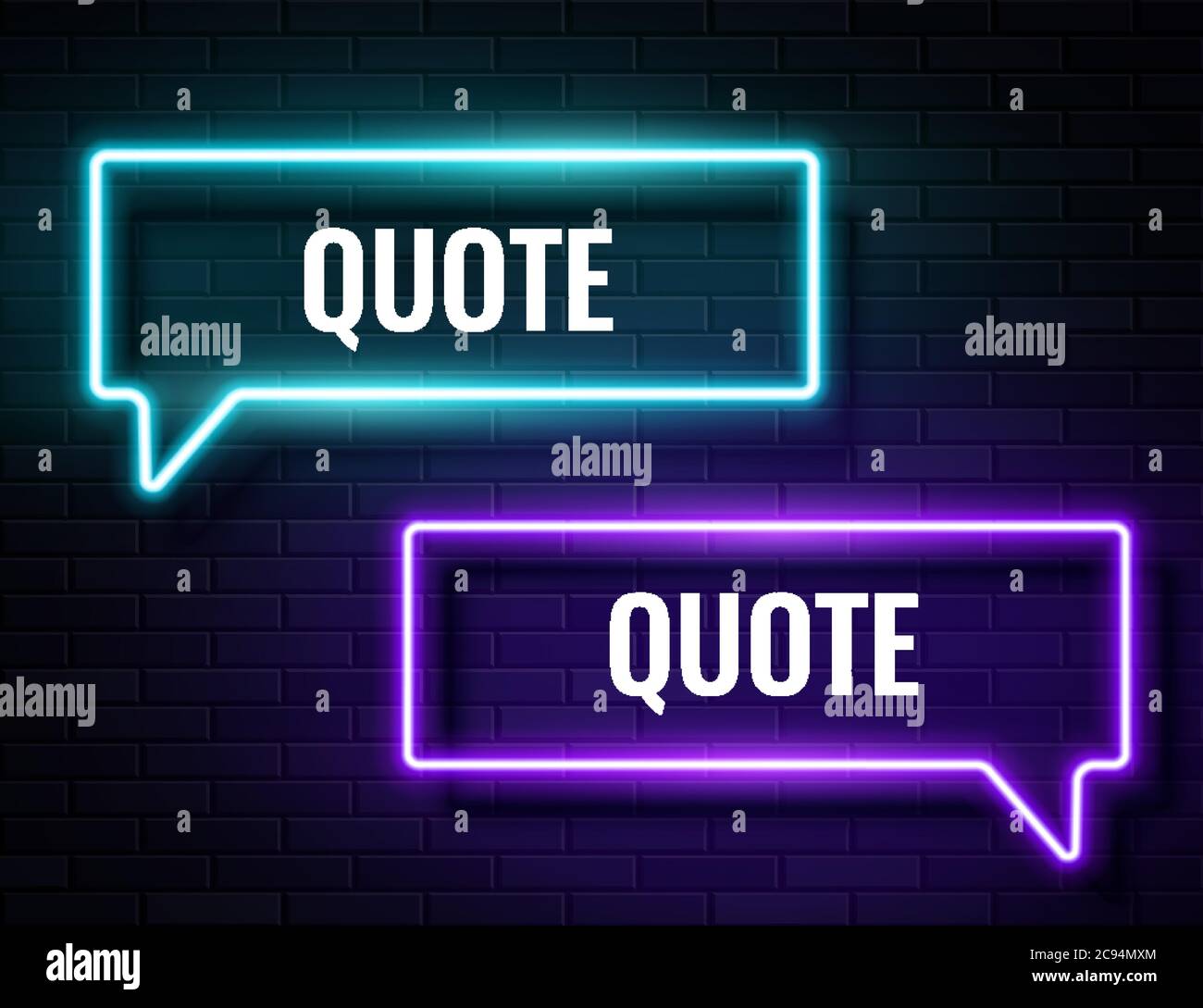 Vector Retro Neon Glowing Speech Bubble Frames Stock Vector Image & Art ...