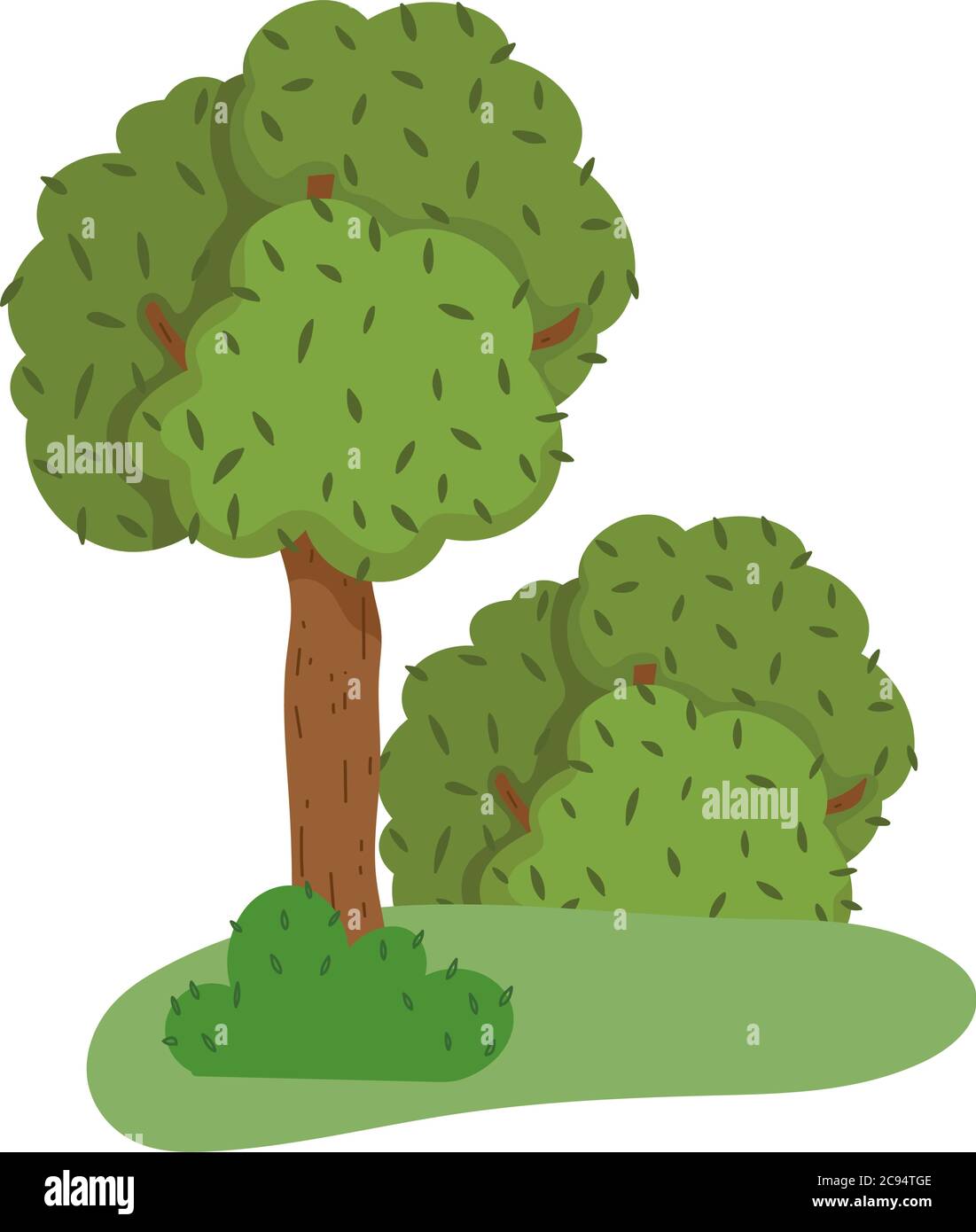 trees foliage nature grass leaves isolated icon design white background ...