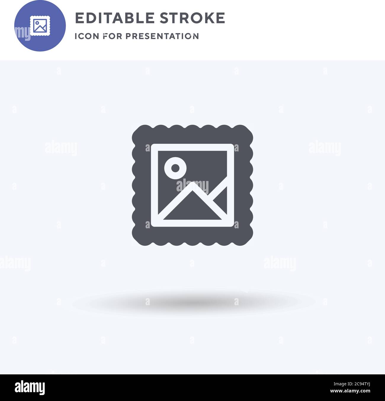 Postage Stamp icon vector, filled flat sign, solid pictogram isolated