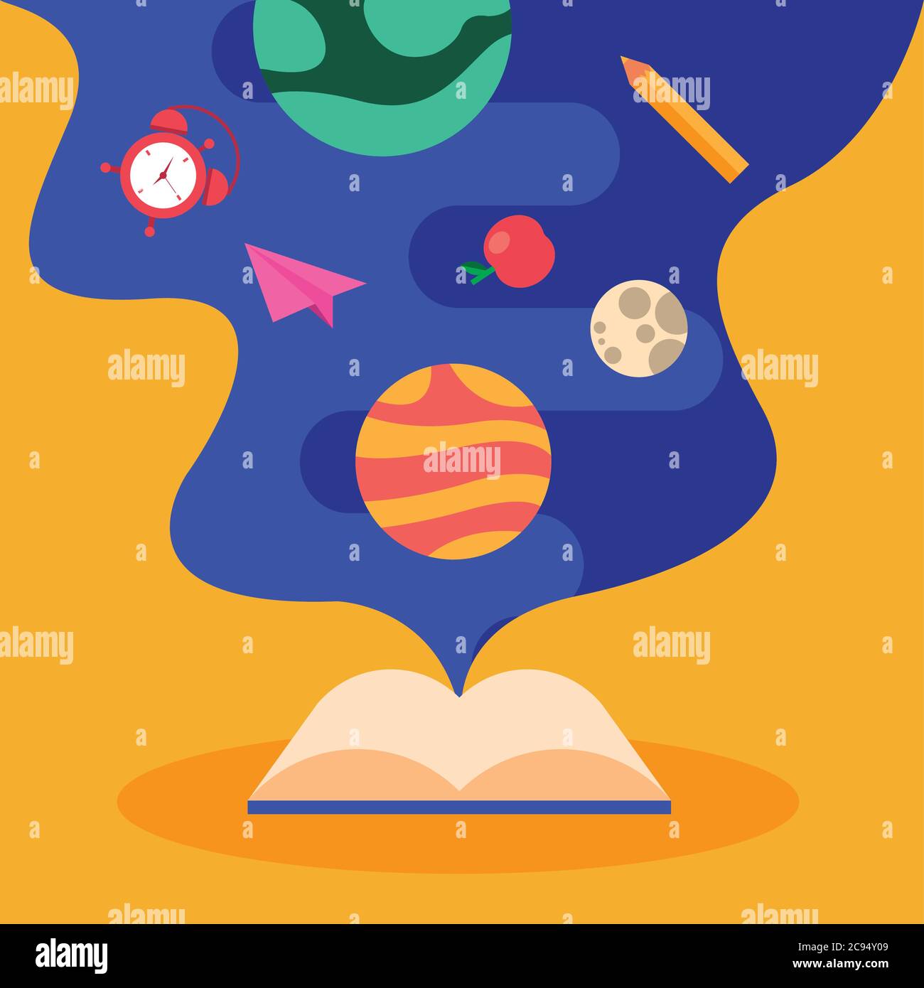 Back to school book and supplies vector illustration design Stock ...