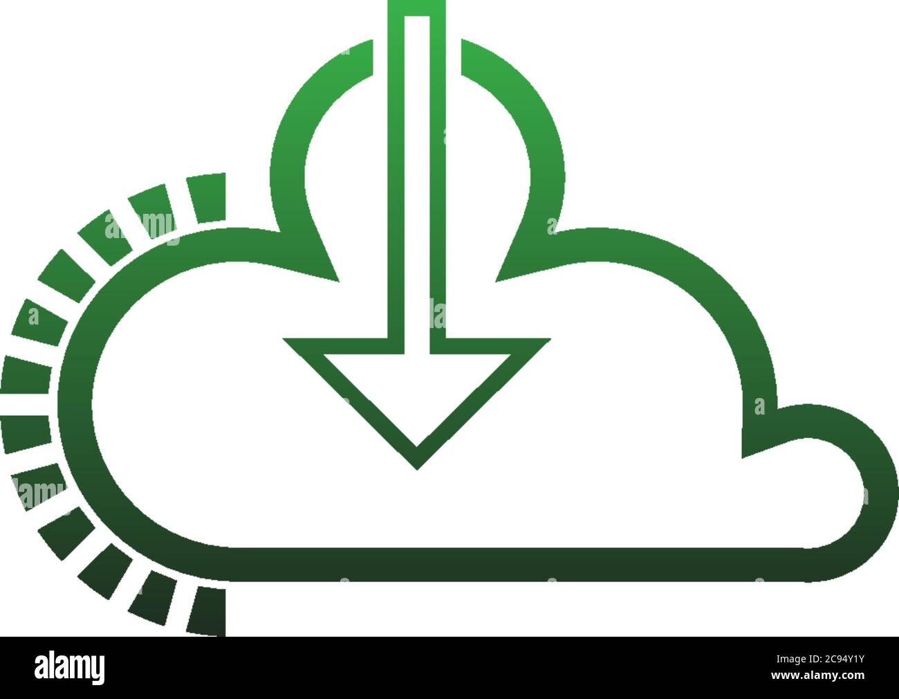 Down cloud icon logo design concept vector illustation Stock Vector
