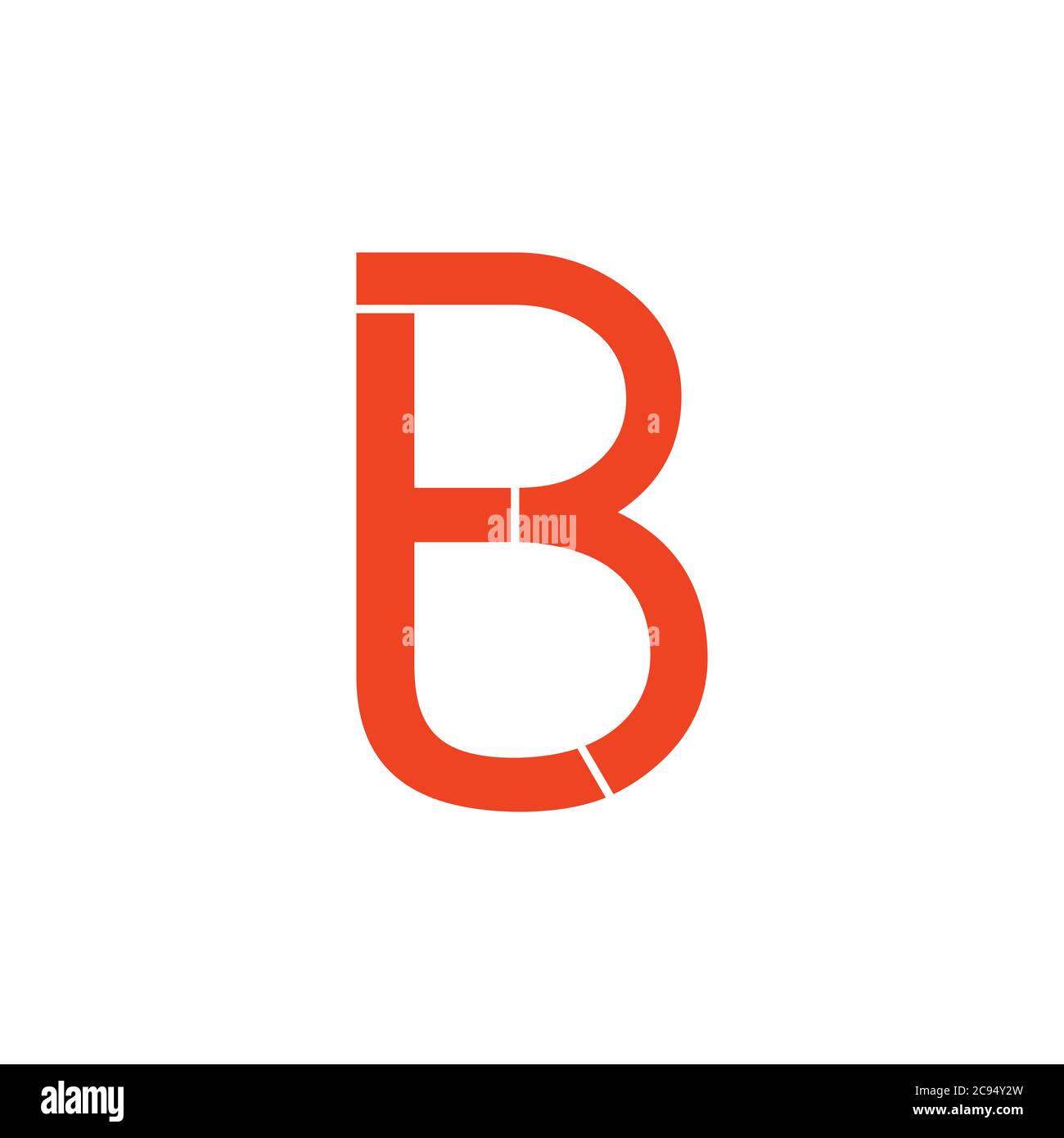 letter tb simple linked geometric logo vector Stock Vector