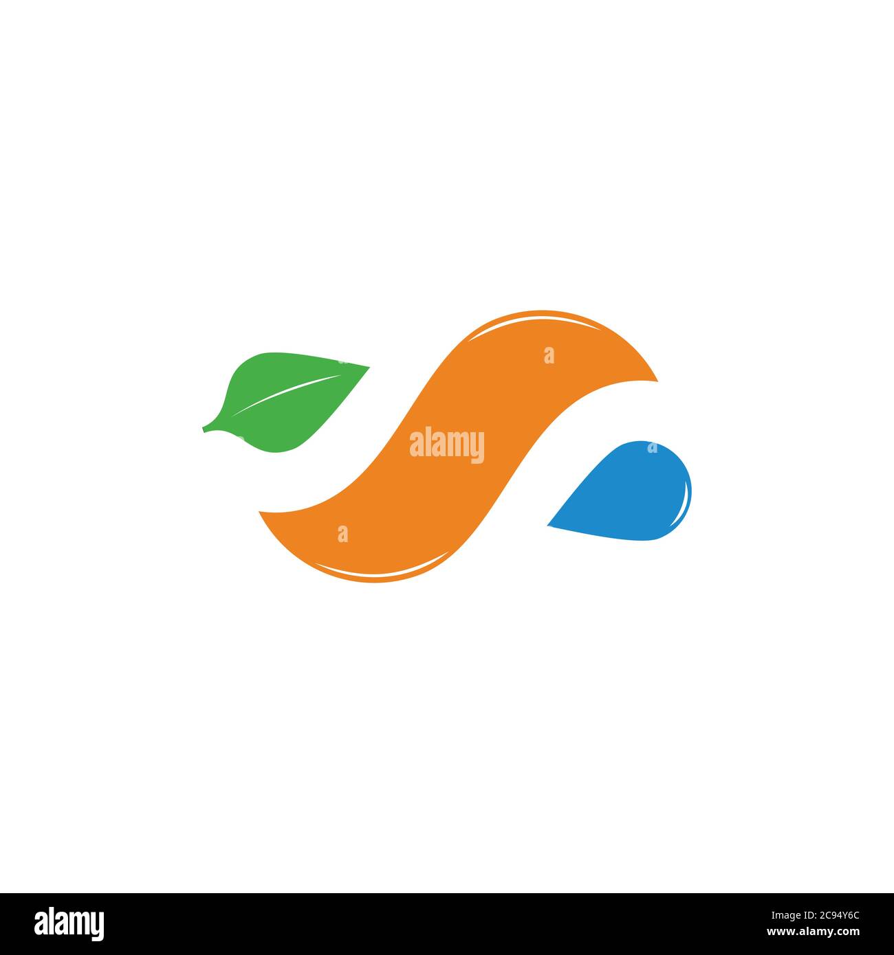 water and leaf colorful geometric design natural symbol logo vector ...
