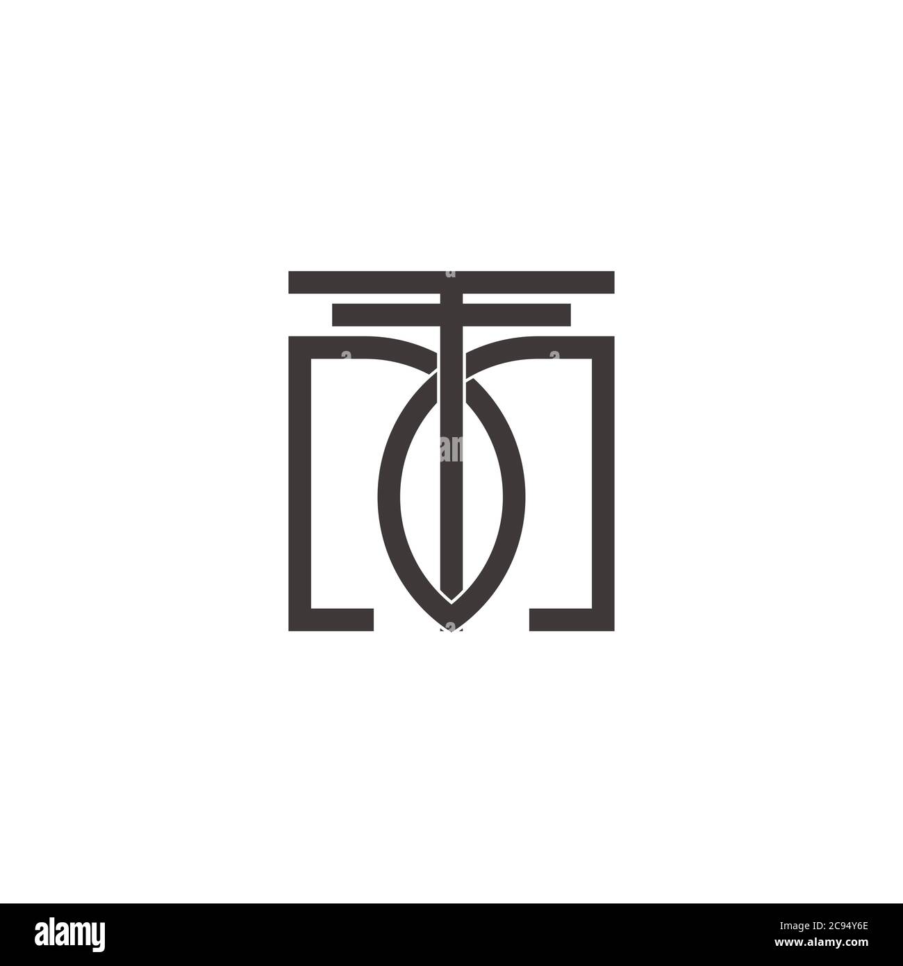 letter fm simple geometric line design symbol vector Stock Vector