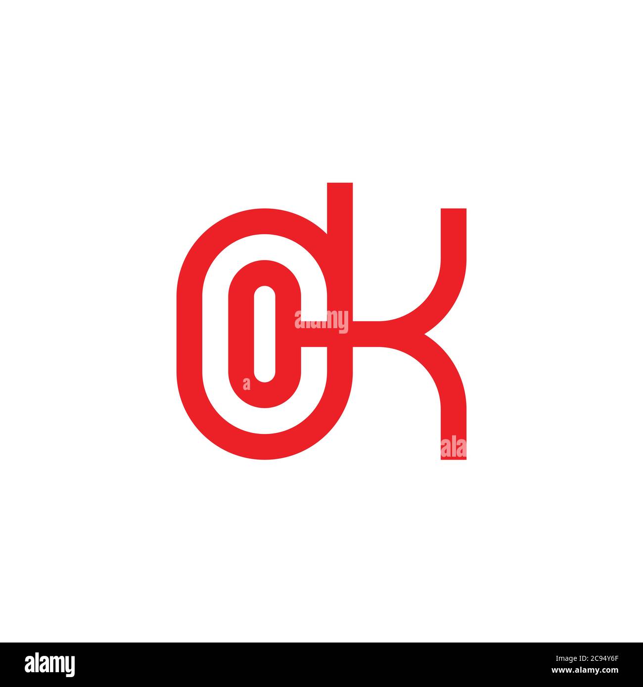letter dk linked geometric line symbol vector Stock Vector