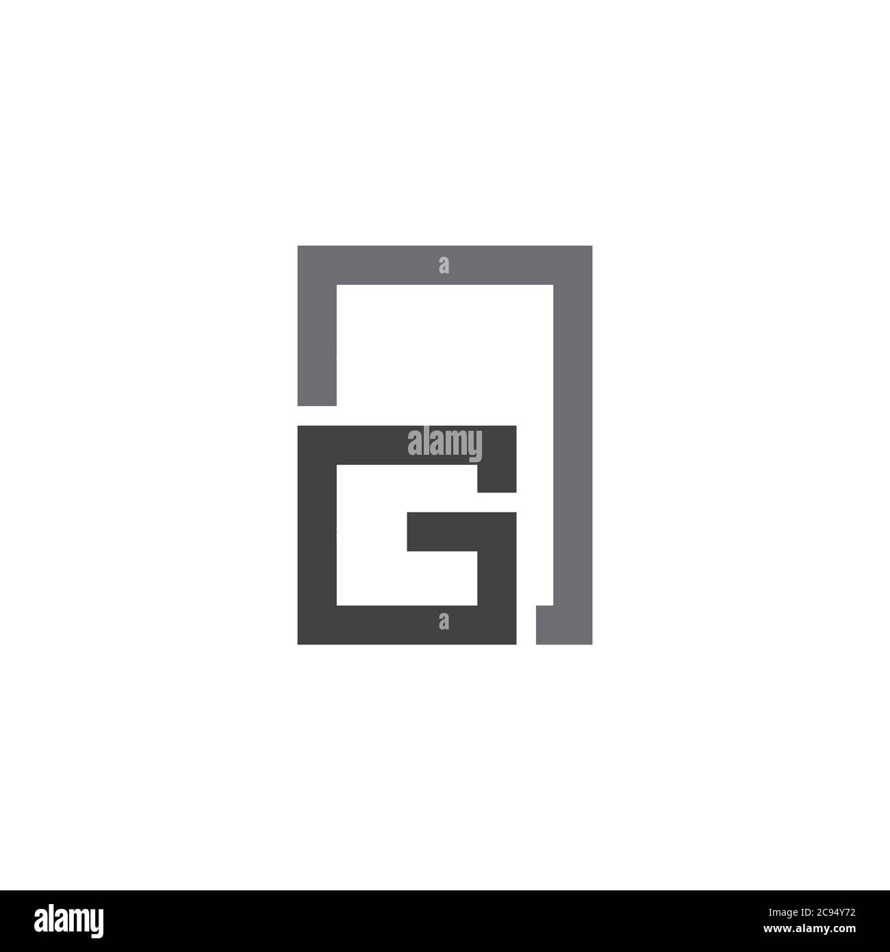 letter g simple geometric frame window symbol logo vector Stock Vector