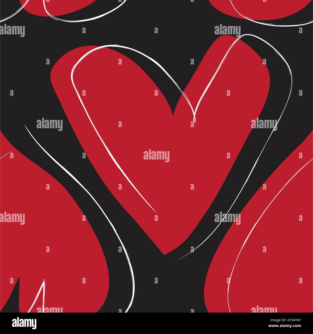 Red Heart shaped seamless pattern background for fashion textiles ...