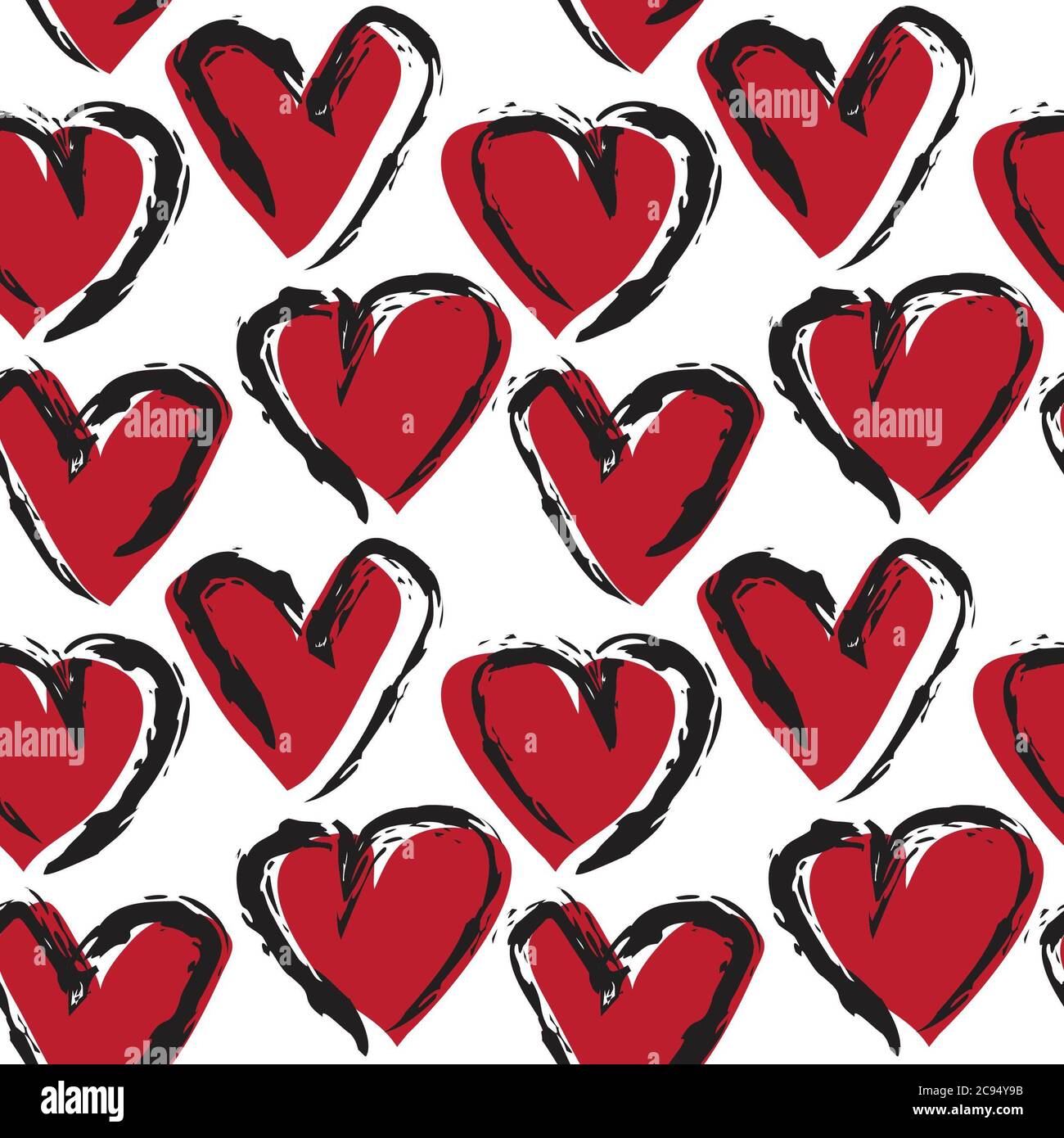 Red Heart shaped seamless pattern background for fashion textiles ...