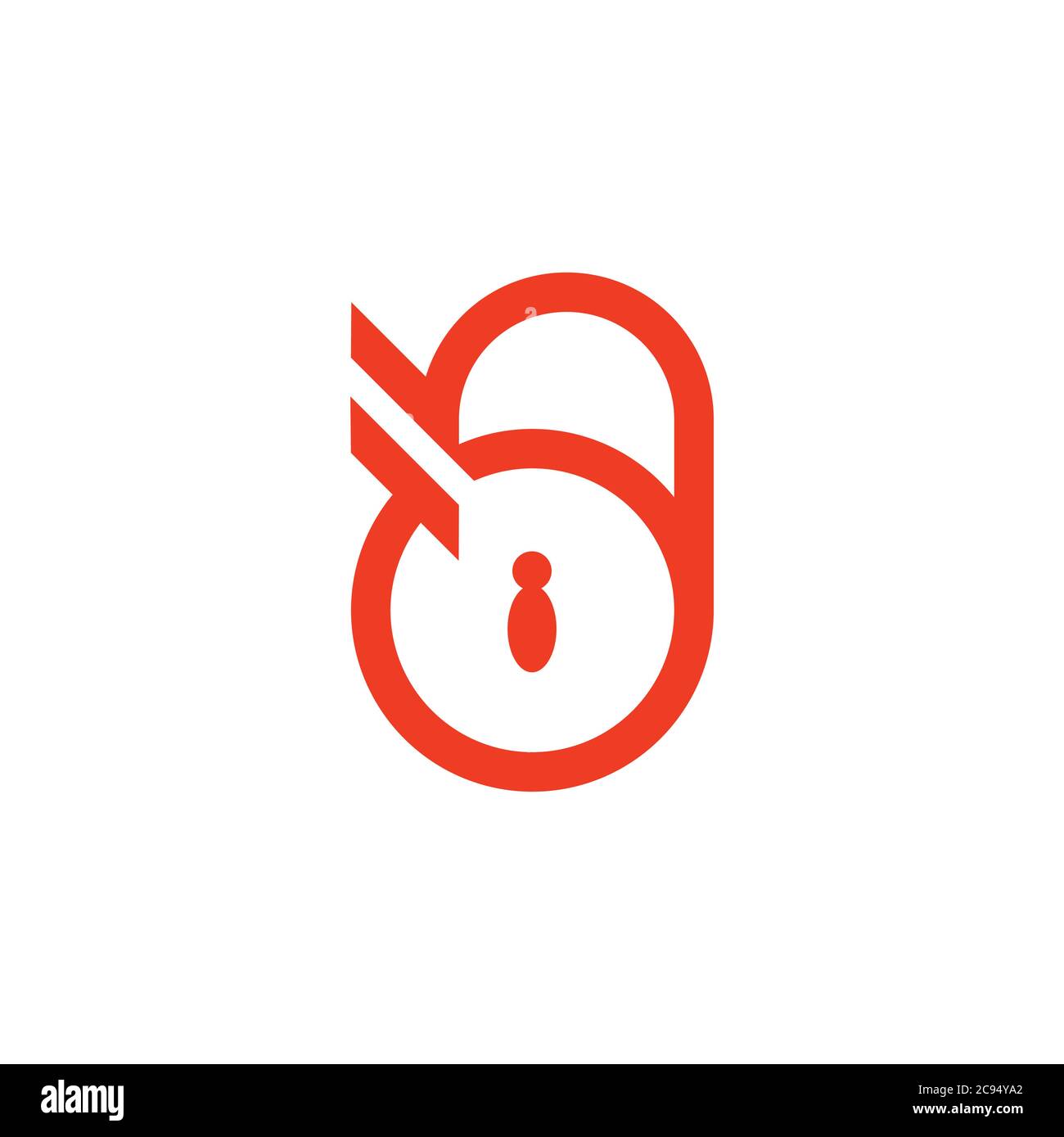 abstract letter d padlock design line logo vector Stock Vector