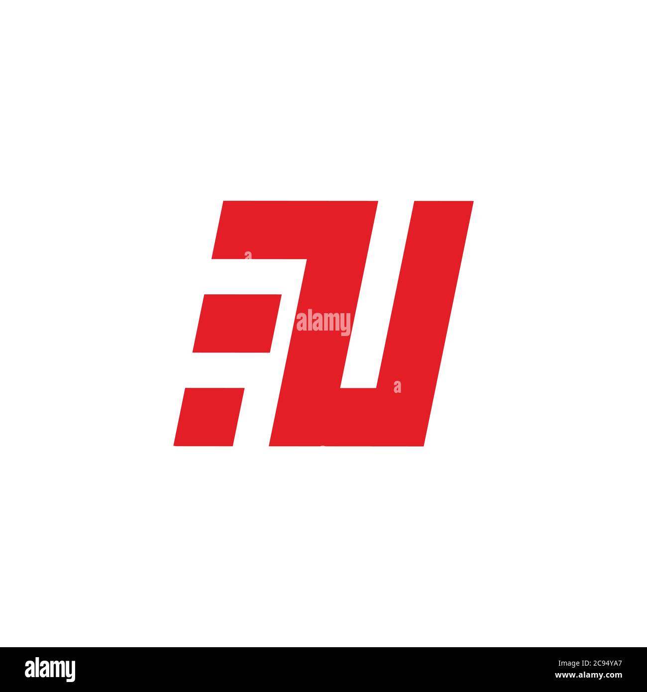 abstract letter u movement symbol simple geometric logo vector Stock Vector