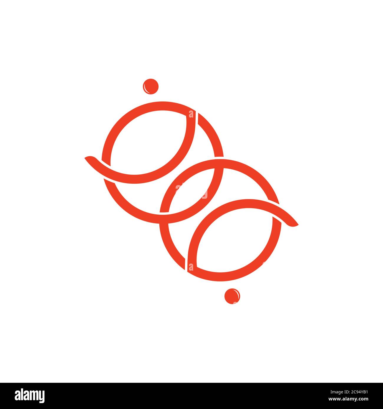 linked circle motion dots design logo vector Stock Vector