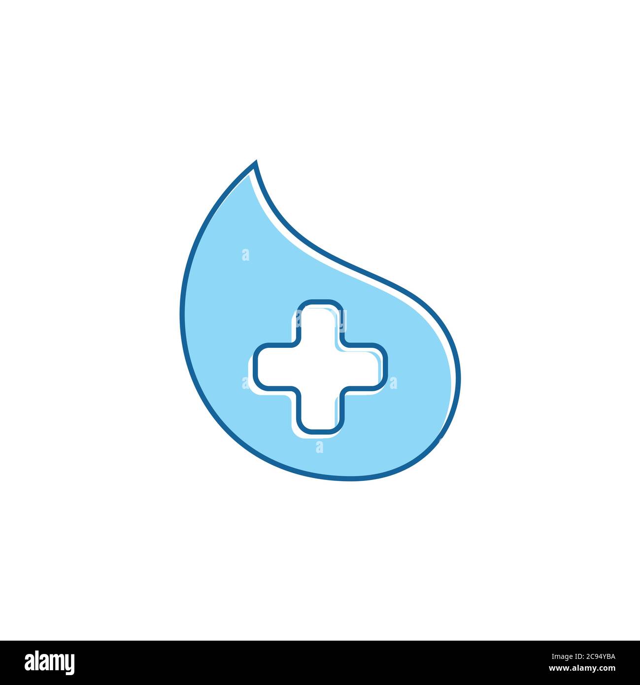 simple healthy drop water plus medical logo Stock Vector