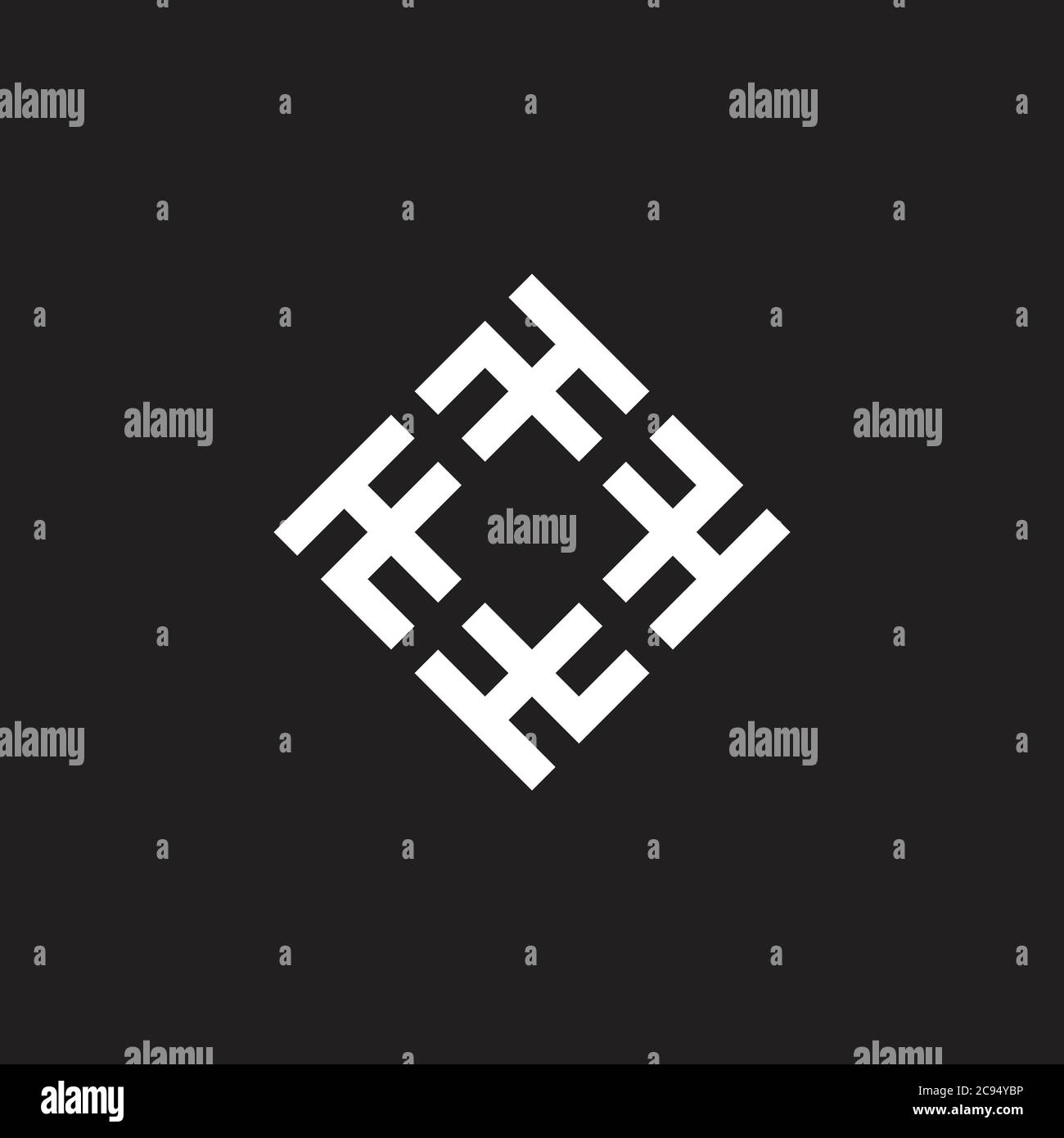abstract letter tl simple geometric square infinity swirl logo vector Stock Vector