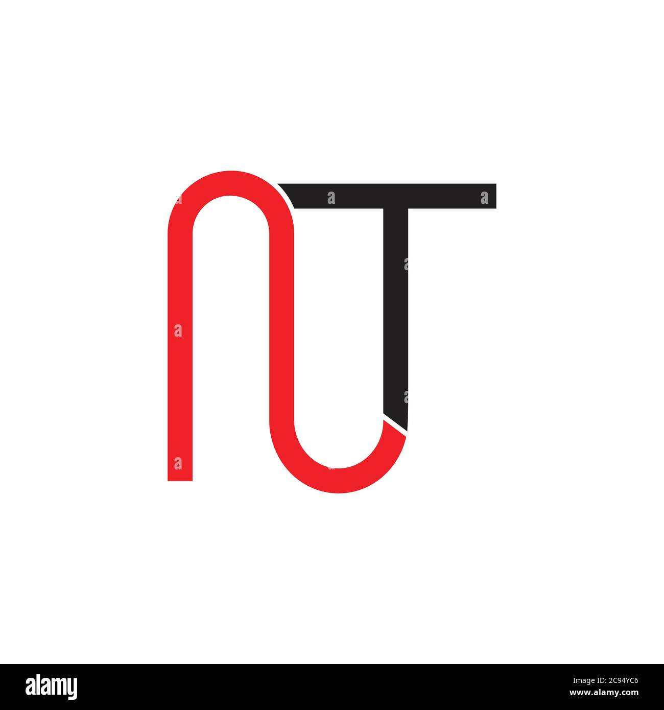 letter nt linked line geometric logo vector Stock Vector