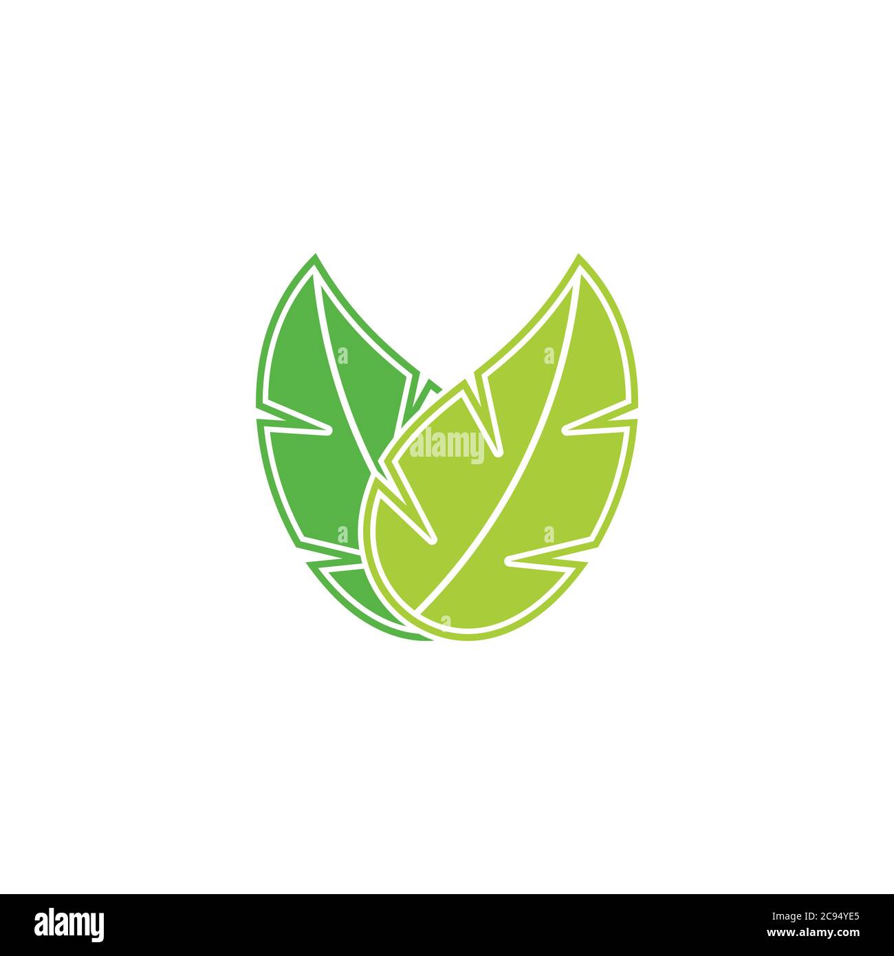 linked colorful geometric leaf symbol logo vector Stock Vector