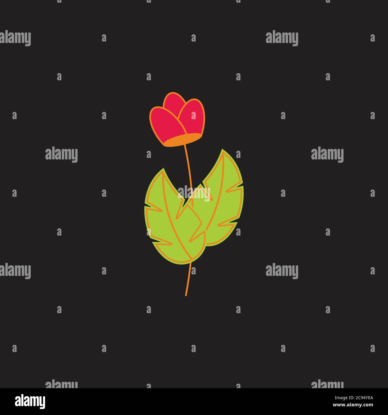 flower tree simple geometric beauty symbol logo decor vector Stock Vector