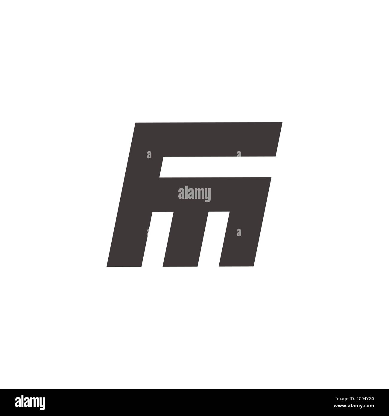 letter fm abstract simple geometric design logo vector Stock Vector
