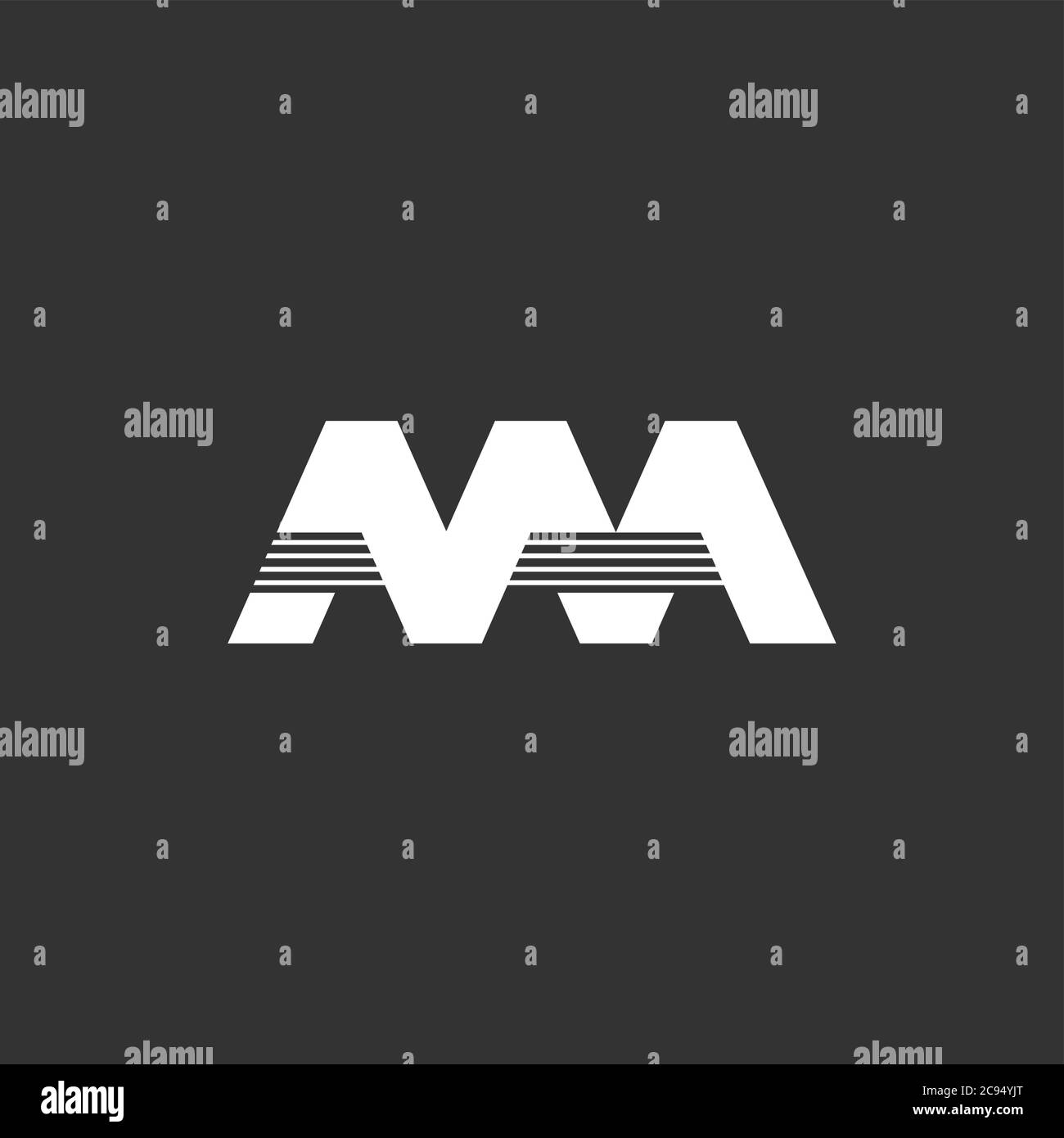 letter mn stripes geometric logo vector Stock Vector