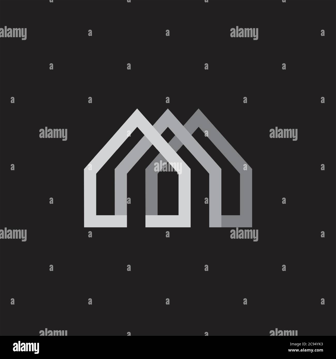 home 3d gradient geometric line logo vector Stock Vector