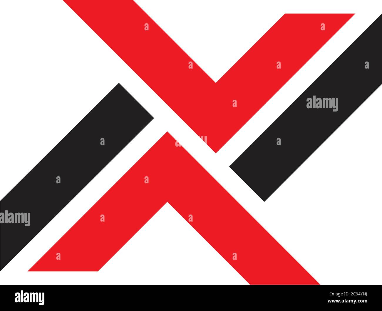 letter v n opposite arrow geometric logo vector Stock Vector