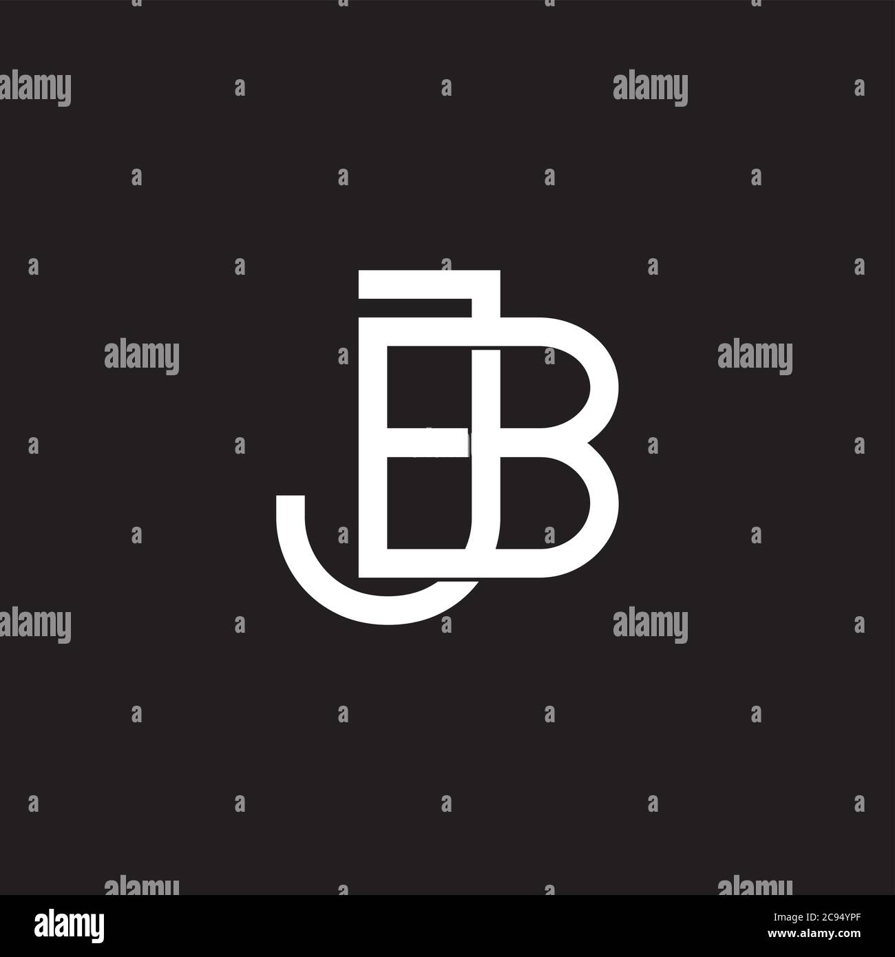 letter jb line overlapping logo vector Stock Vector