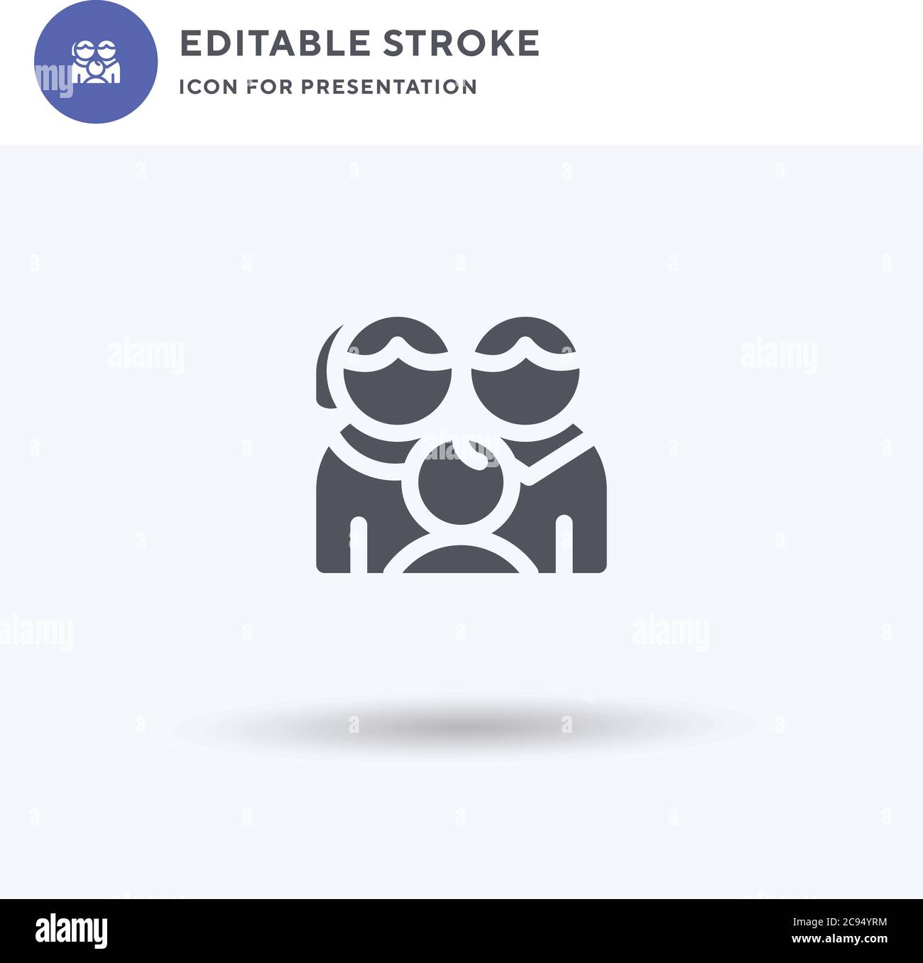 Family icon vector, filled flat sign, solid pictogram isolated on white ...
