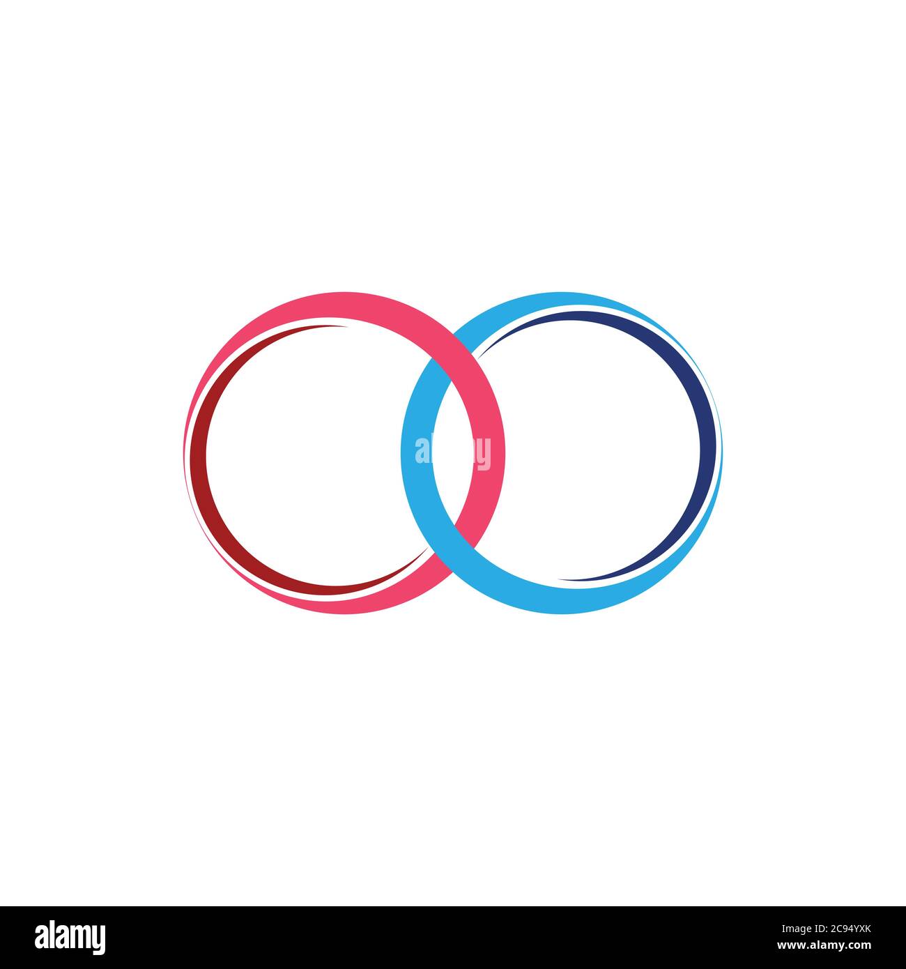 circle linked ring simple geometric logo vector Stock Vector