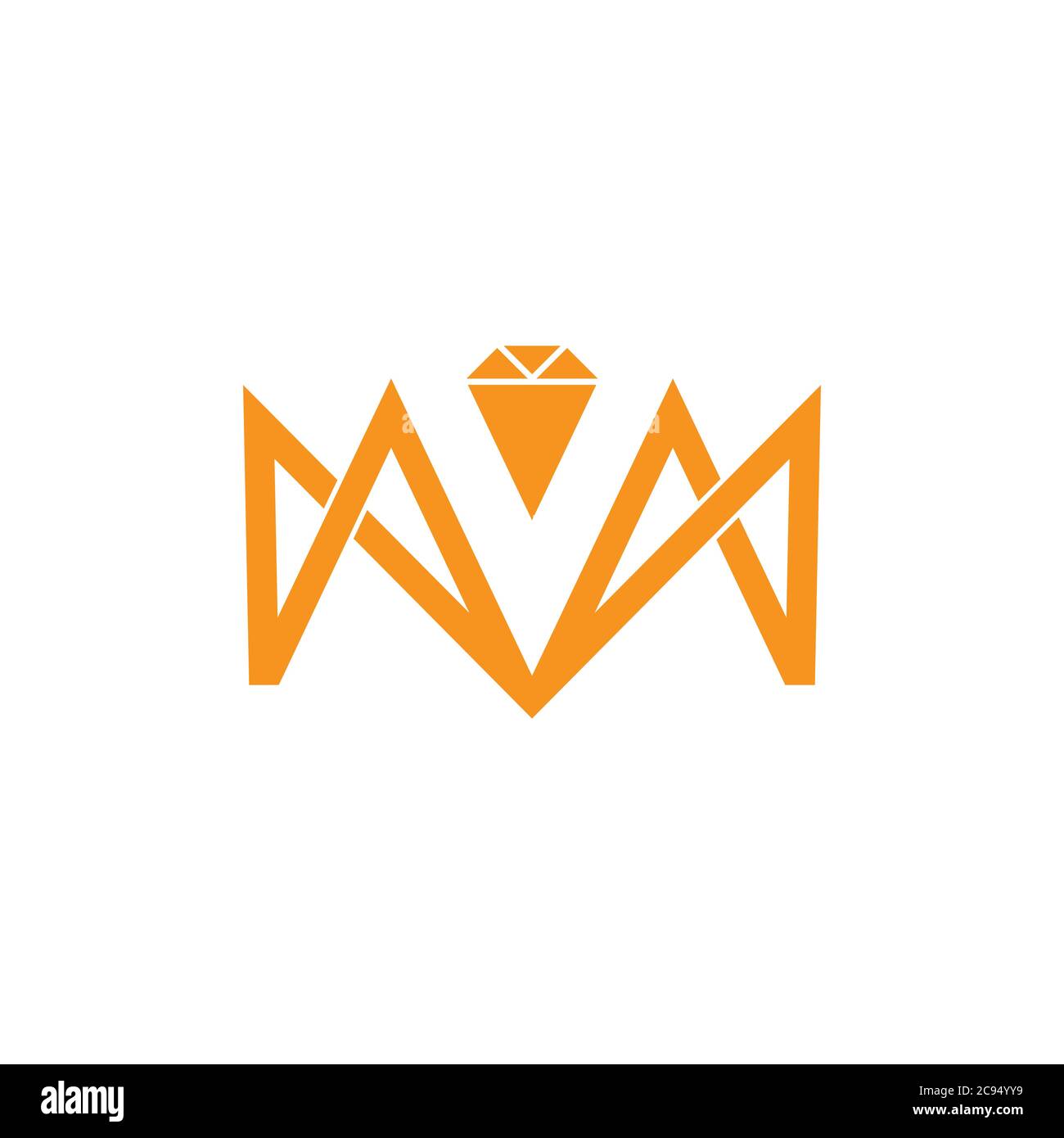 letter m geometric line line diamond logo Stock Vector