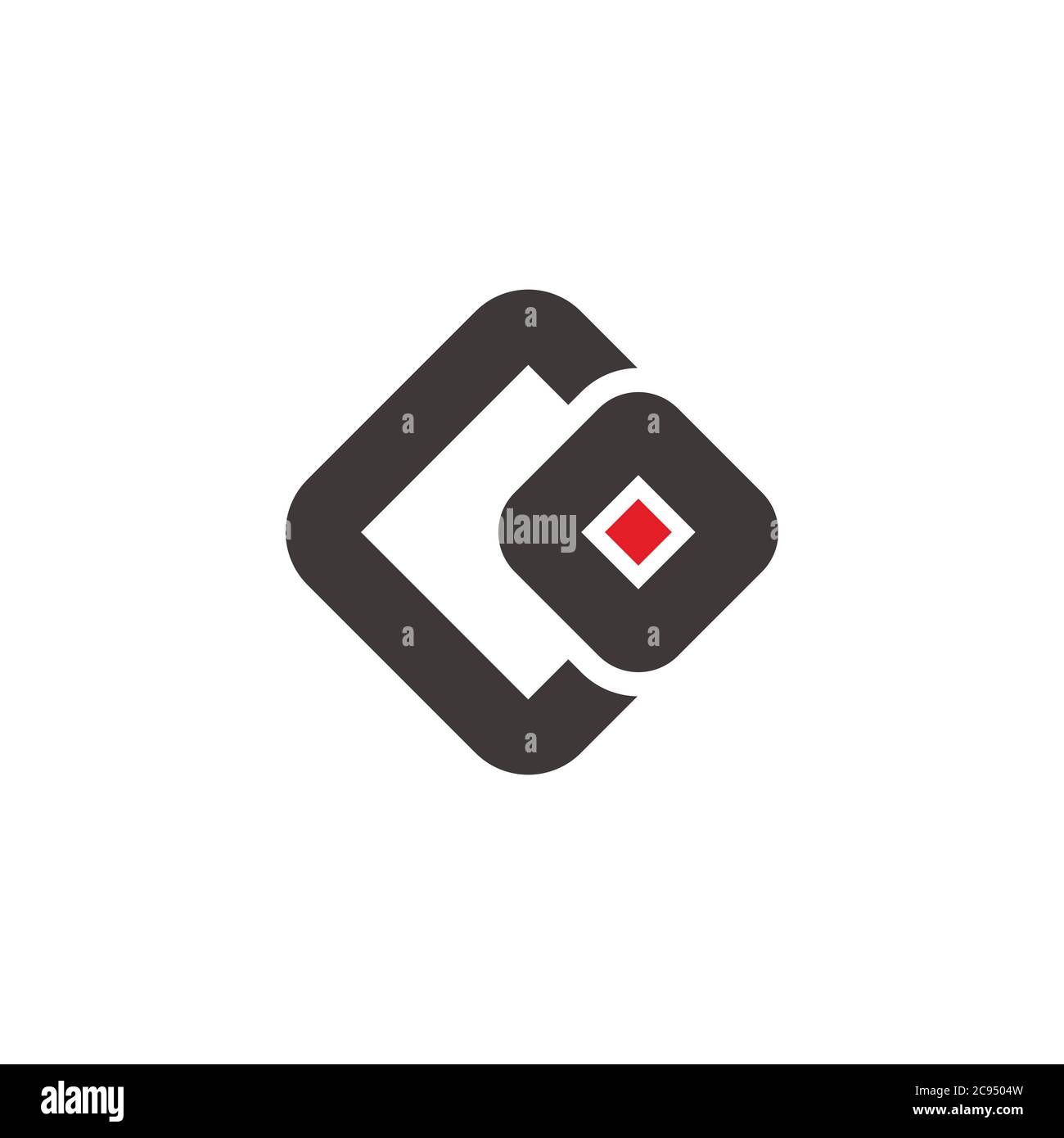 letter co simple geometric square abstract logo vector Stock Vector